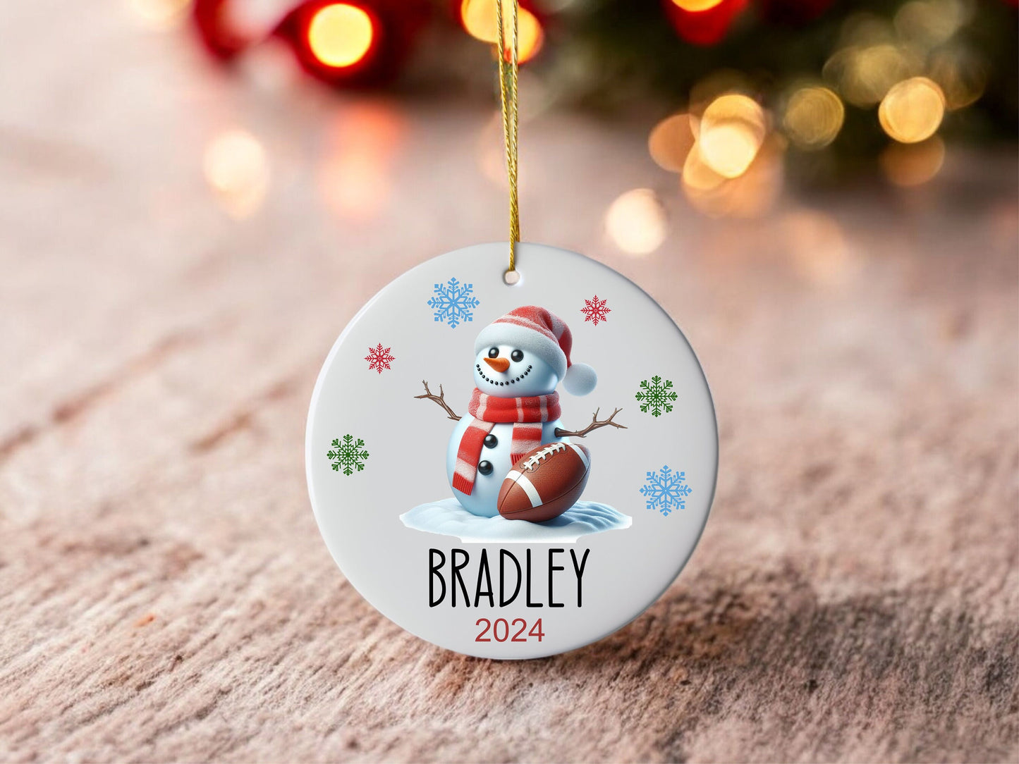 Personalized Football Ornament - color and style options