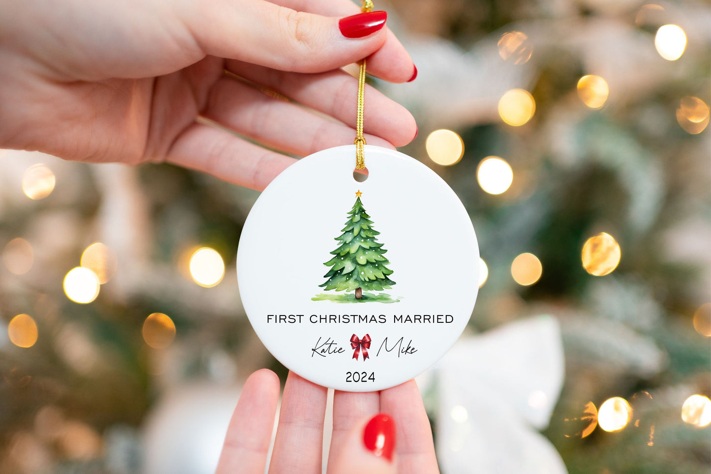 First Christmas Ornament Married - personalization example