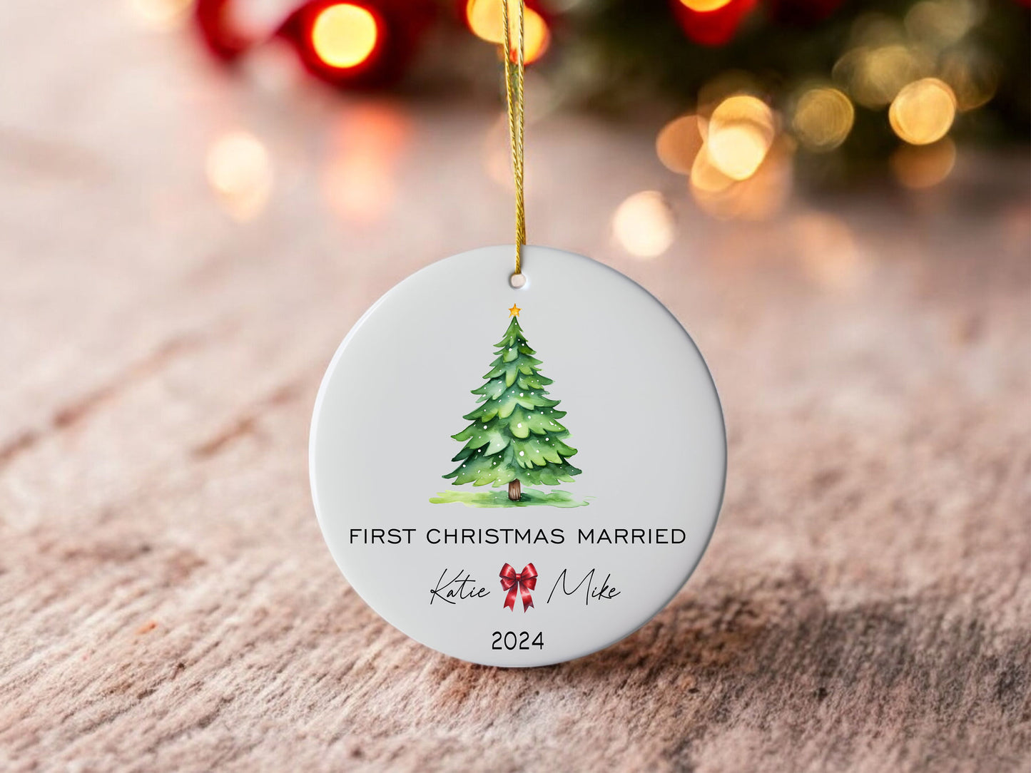 First Christmas Ornament Married - color and style options