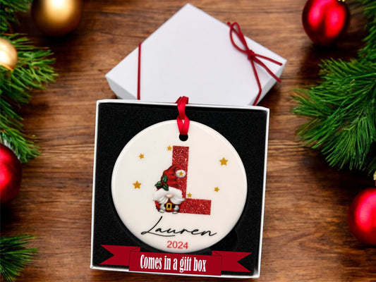 Coworker Christmas Ornament - close-up of the custom engraving