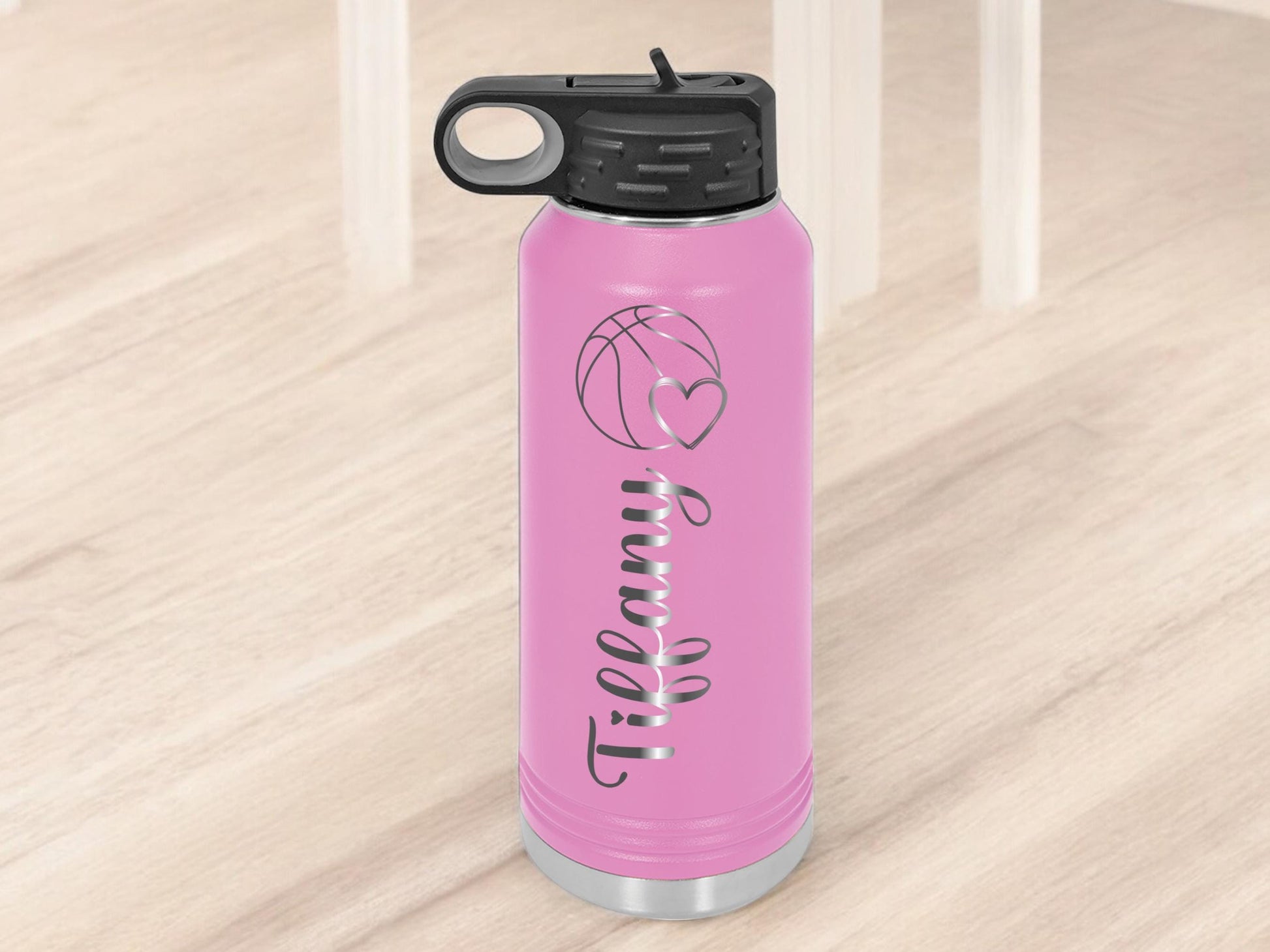 Personalized Basketball Player Water Bottle - personalization example