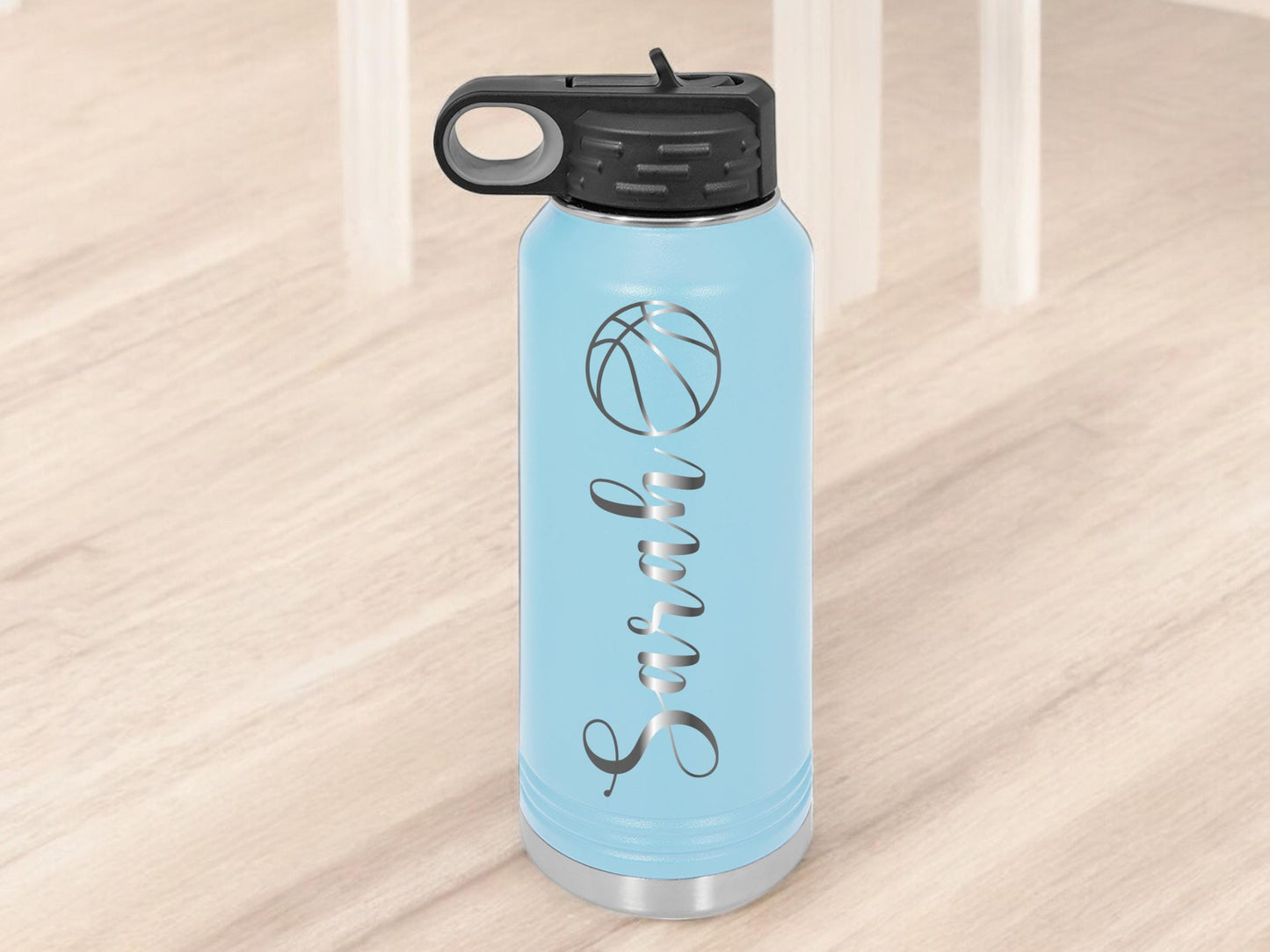 Personalized Basketball Player Water Bottle - color and style options