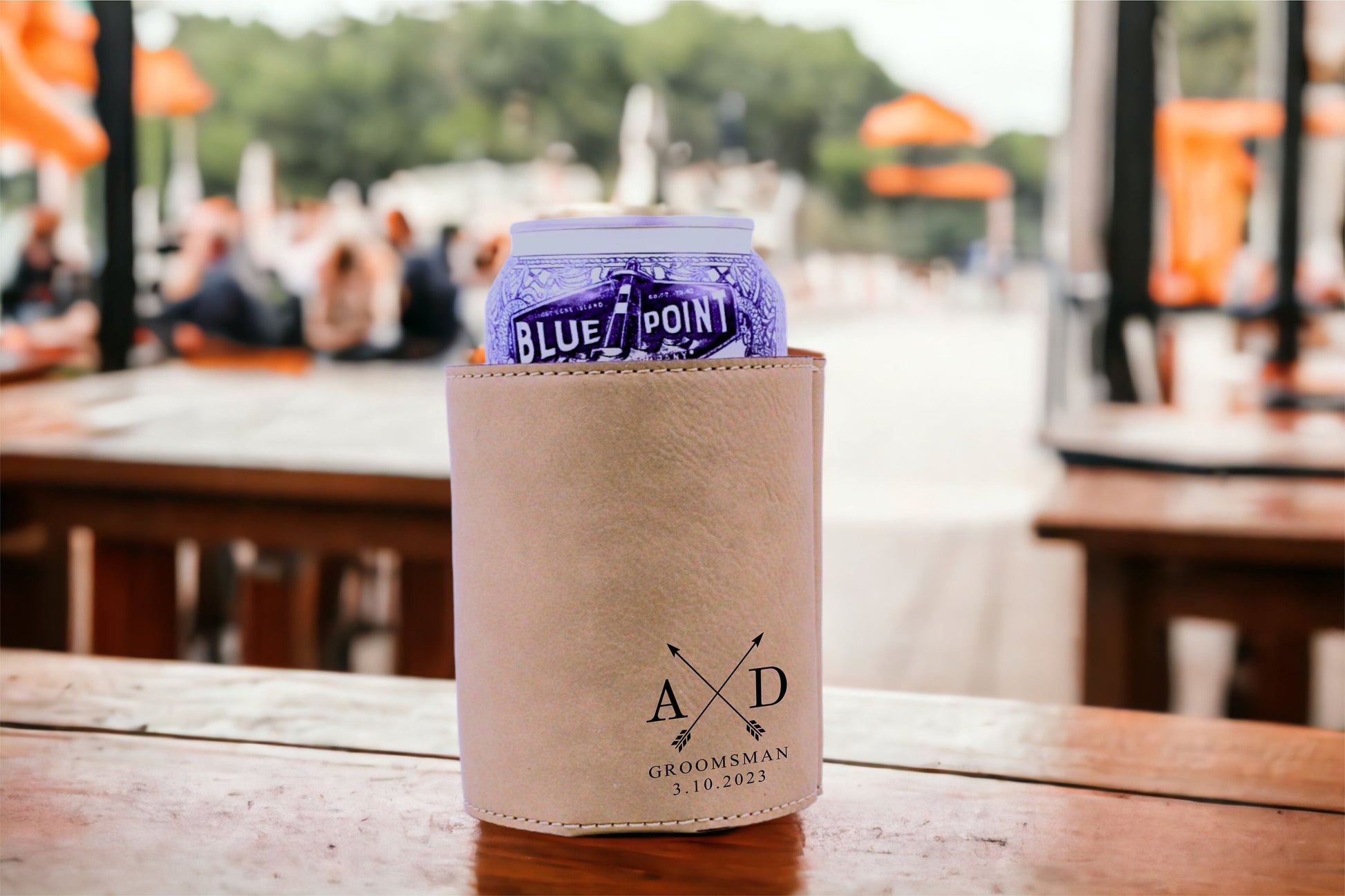 Personalized Groomsmen Can Cooler - personalization example