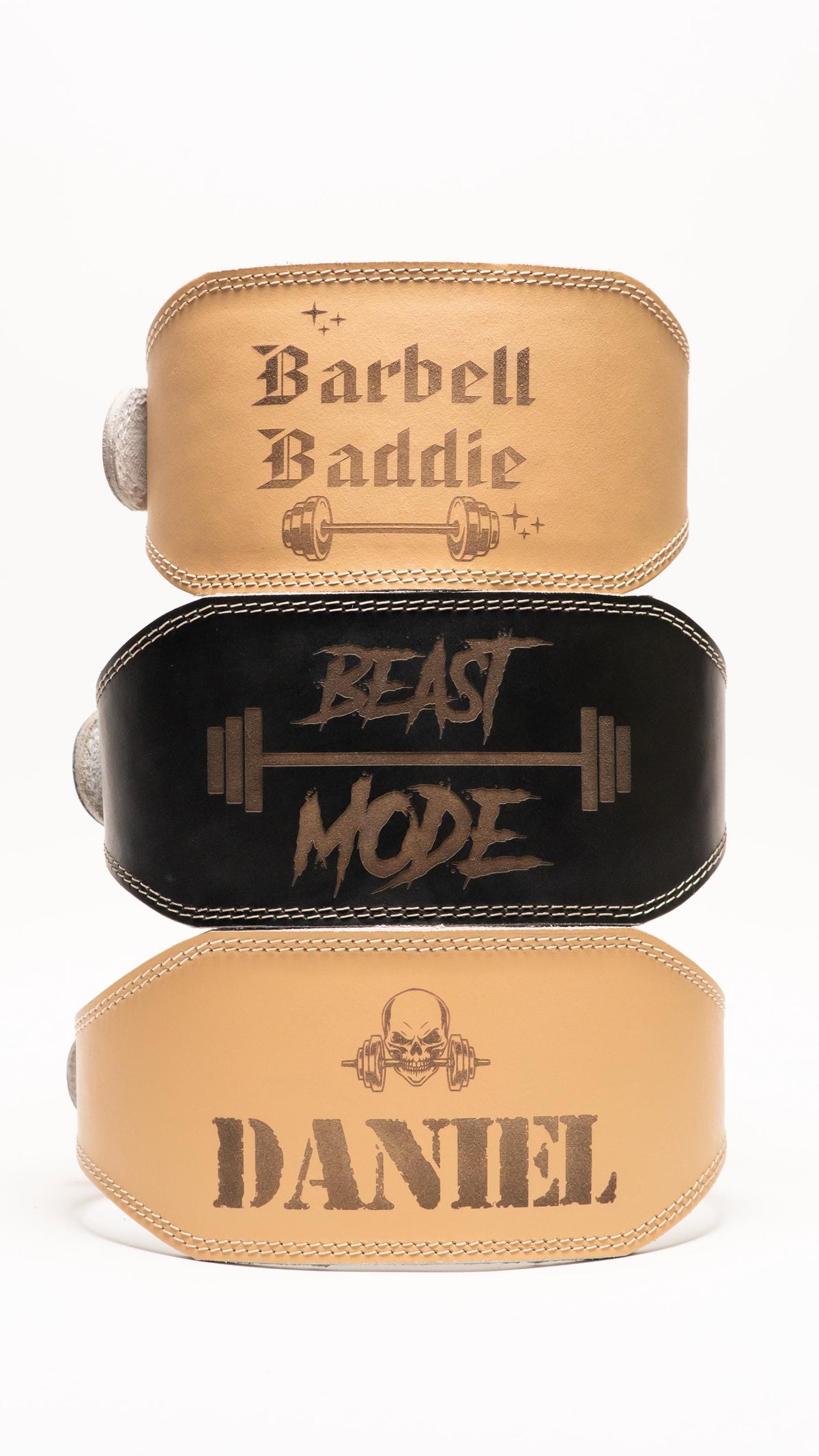 Personalized Leather Weight Lifting Belt: Padded Lumbar Support