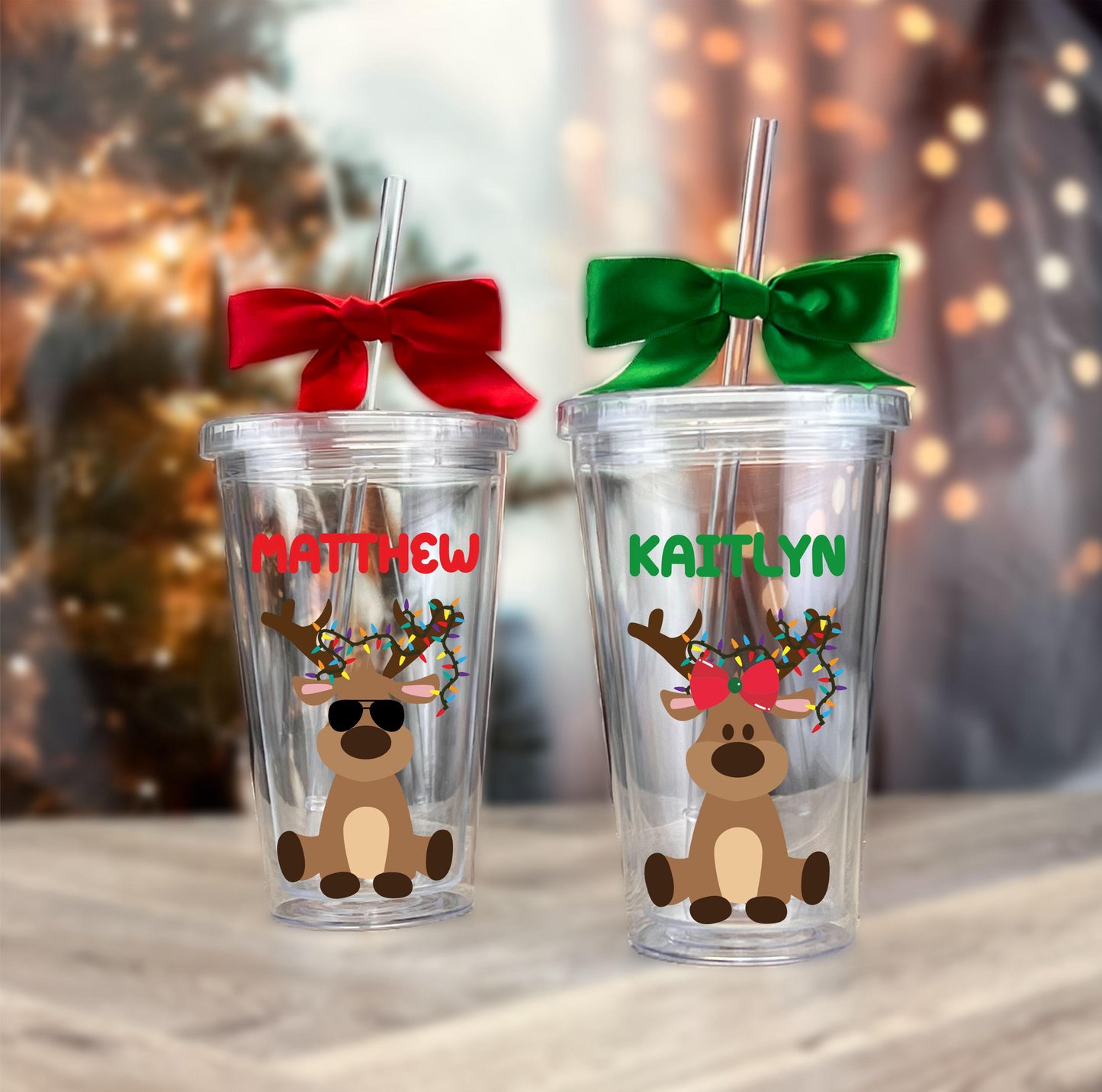 Kids Christmas Tumbler - personalization example