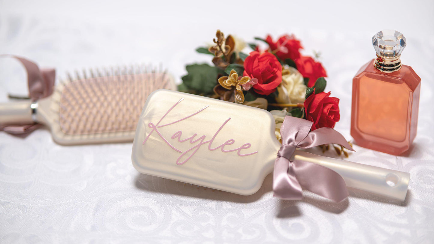 Bridesmaid gift - Personalized Hair Brush - personalized engraved gift, family-made in Long Island