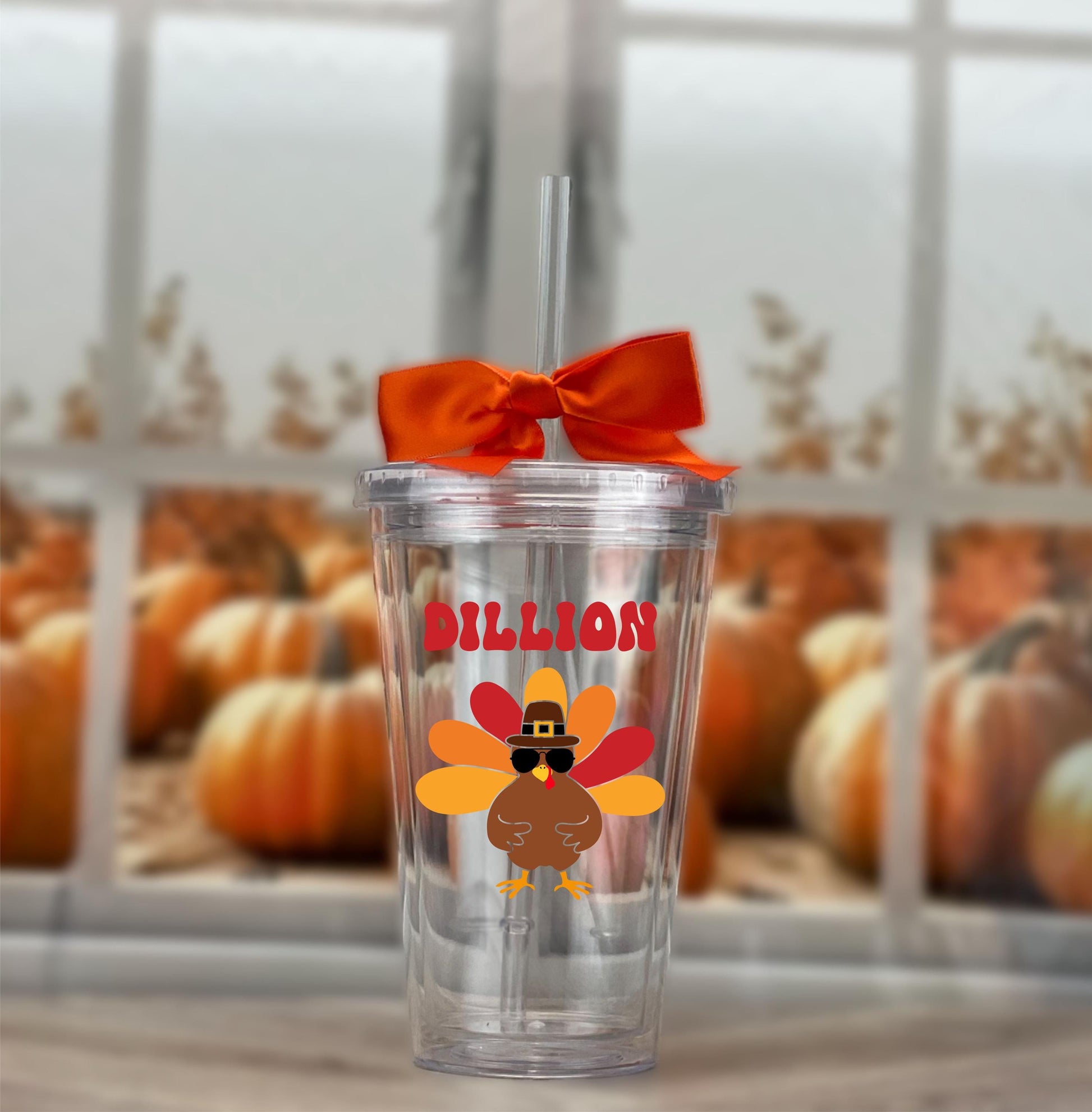 Kids Thanksgiving Tumbler - personalized engraved gift, family-made in Long Island