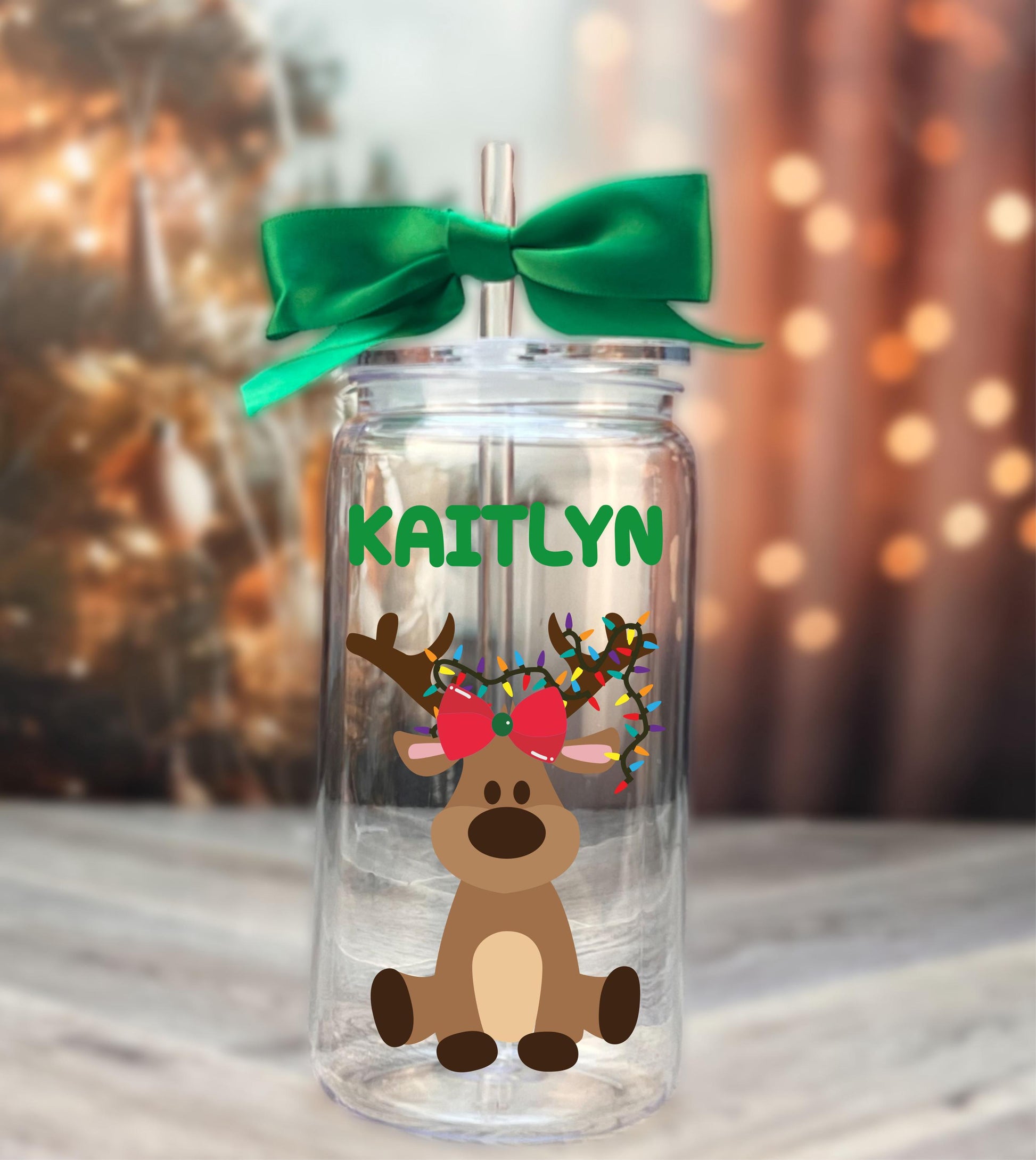 Kids Christmas Tumbler - personalization example