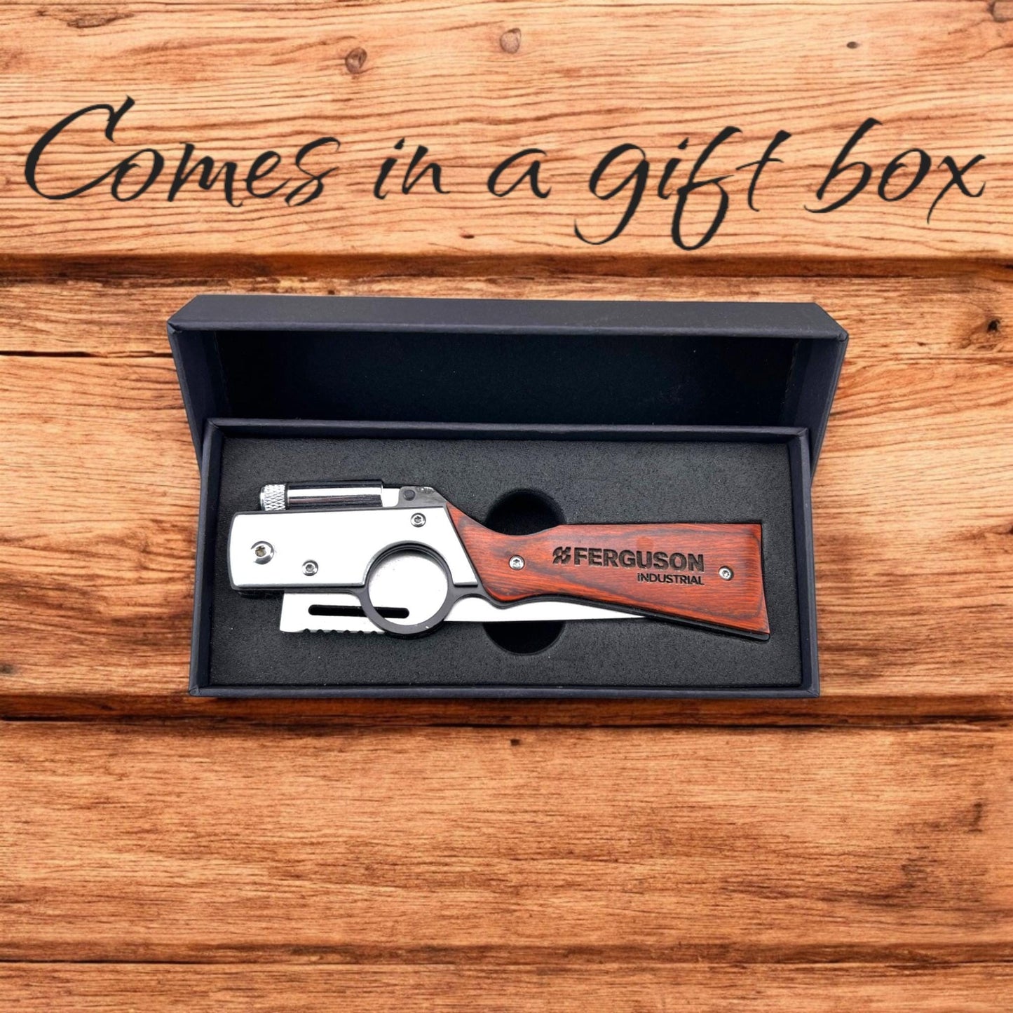 Personalized Groomsman Knife with Custom Name and Wood Handle - a thoughtful custom gift
