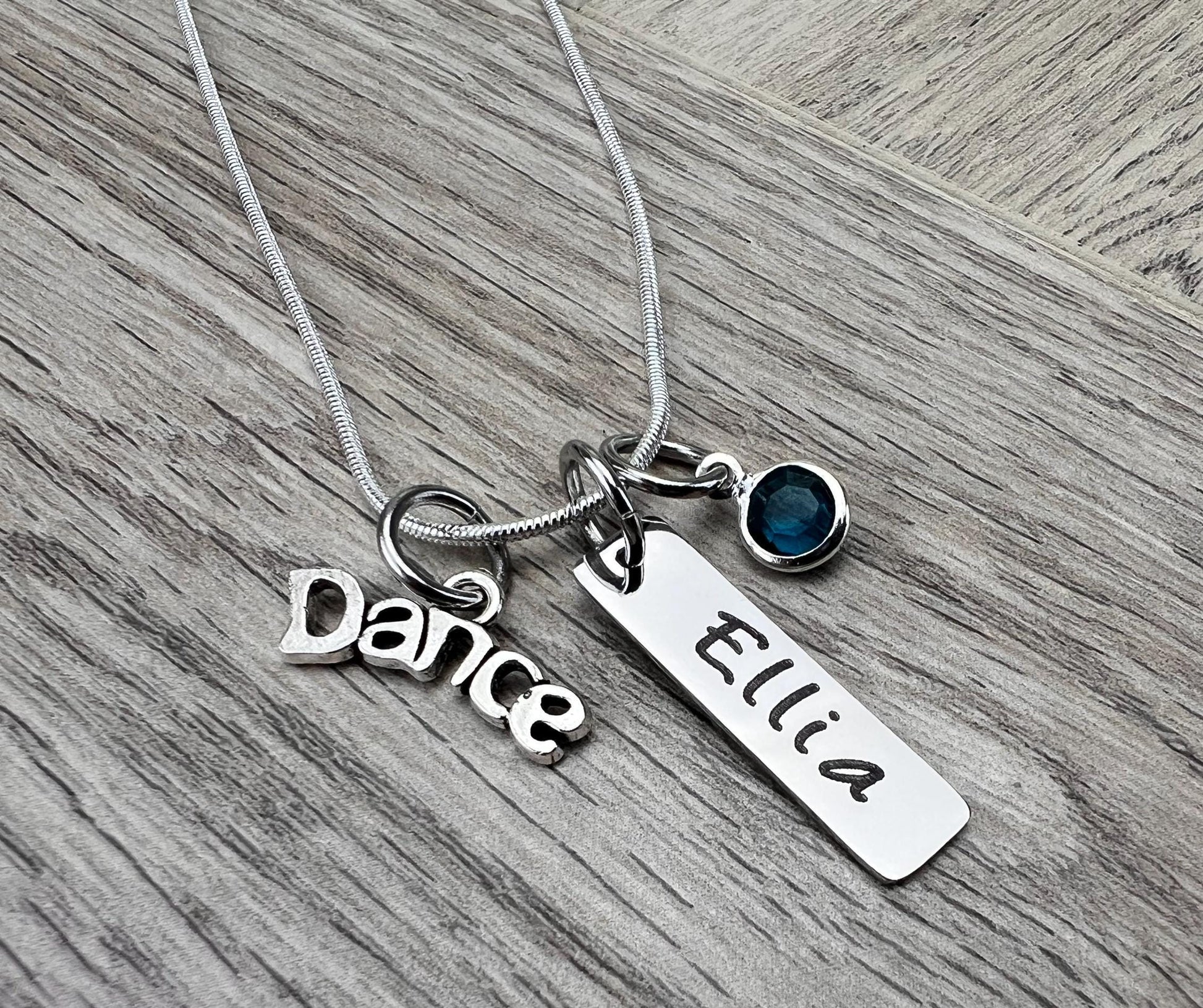 Personalized Dance Necklace: Sterling Silver - color and style options