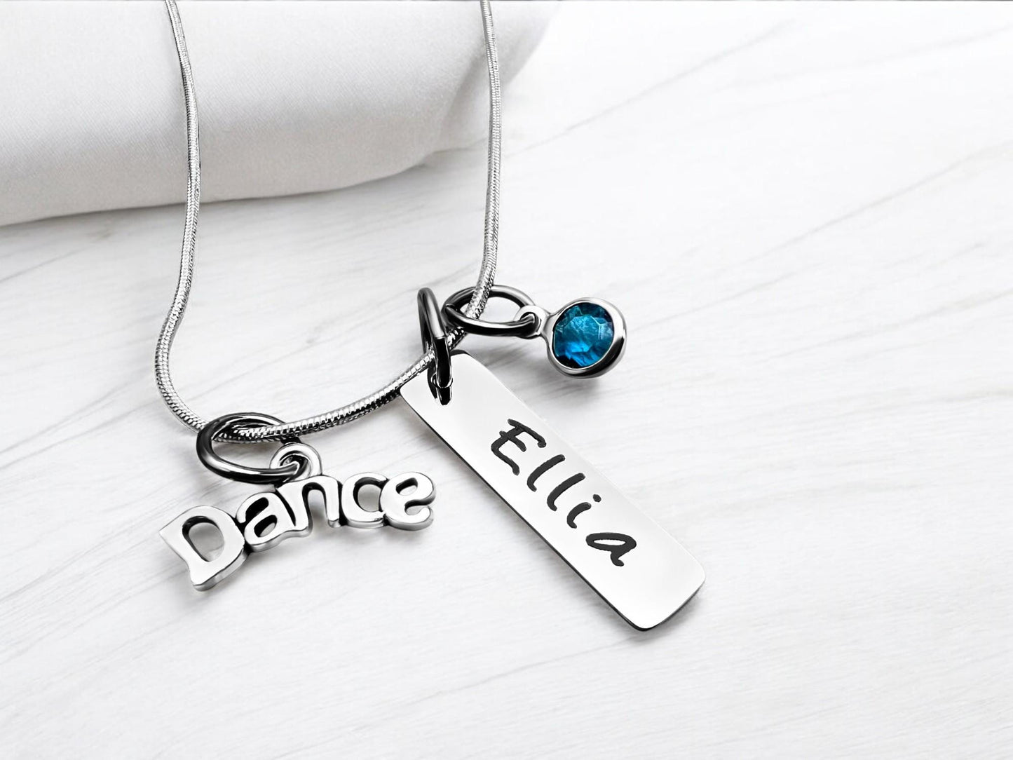 Personalized Dance Necklace: Sterling Silver