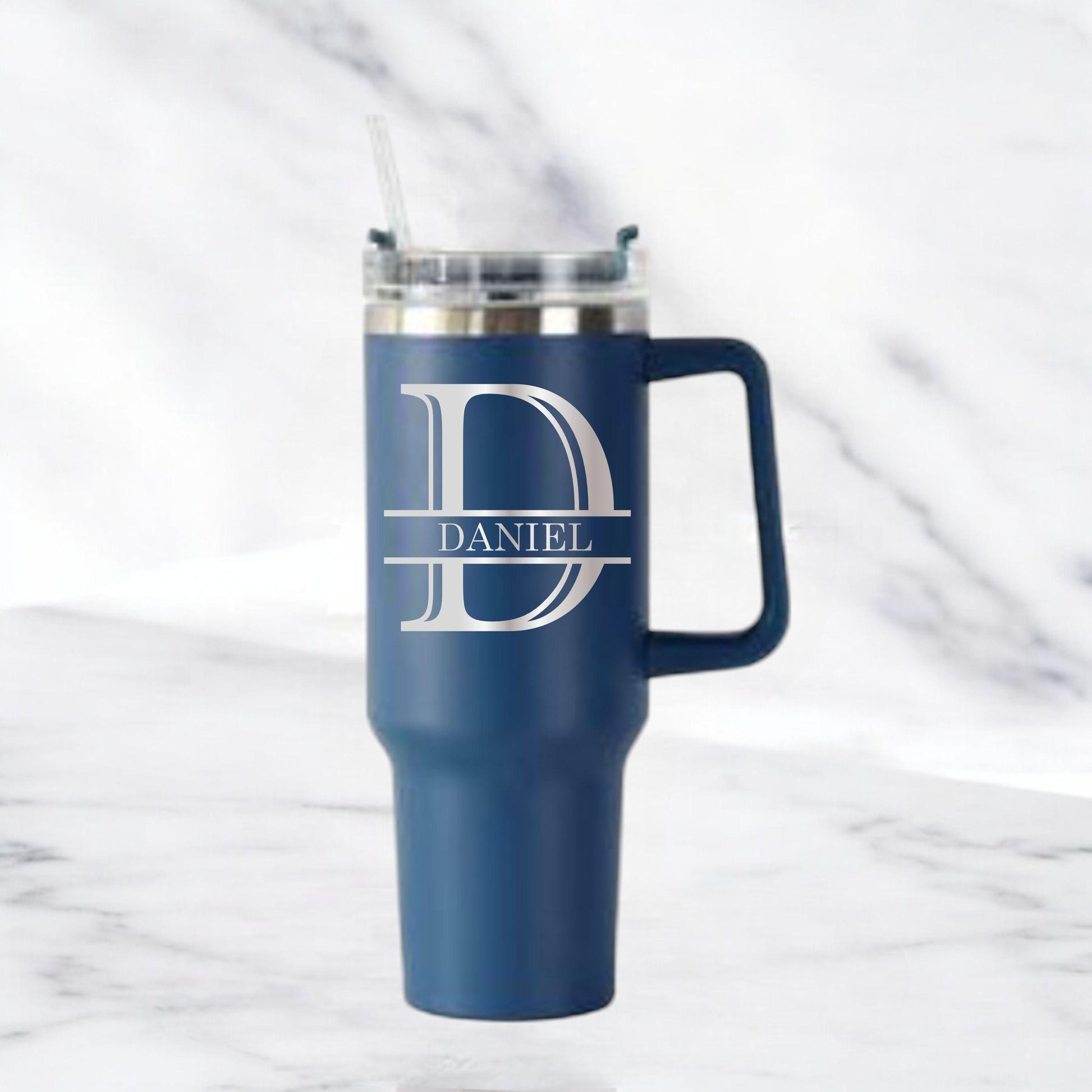 Personalized 40oz Tumbler with Handle and Straw - color and style options