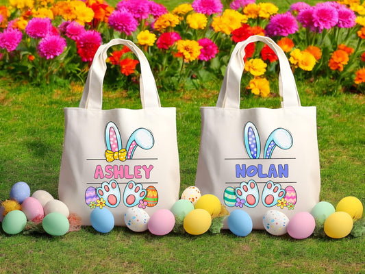 Personalized Easter Bunny Tote Bag with Name - personalized engraved gift, family-made in Long Island