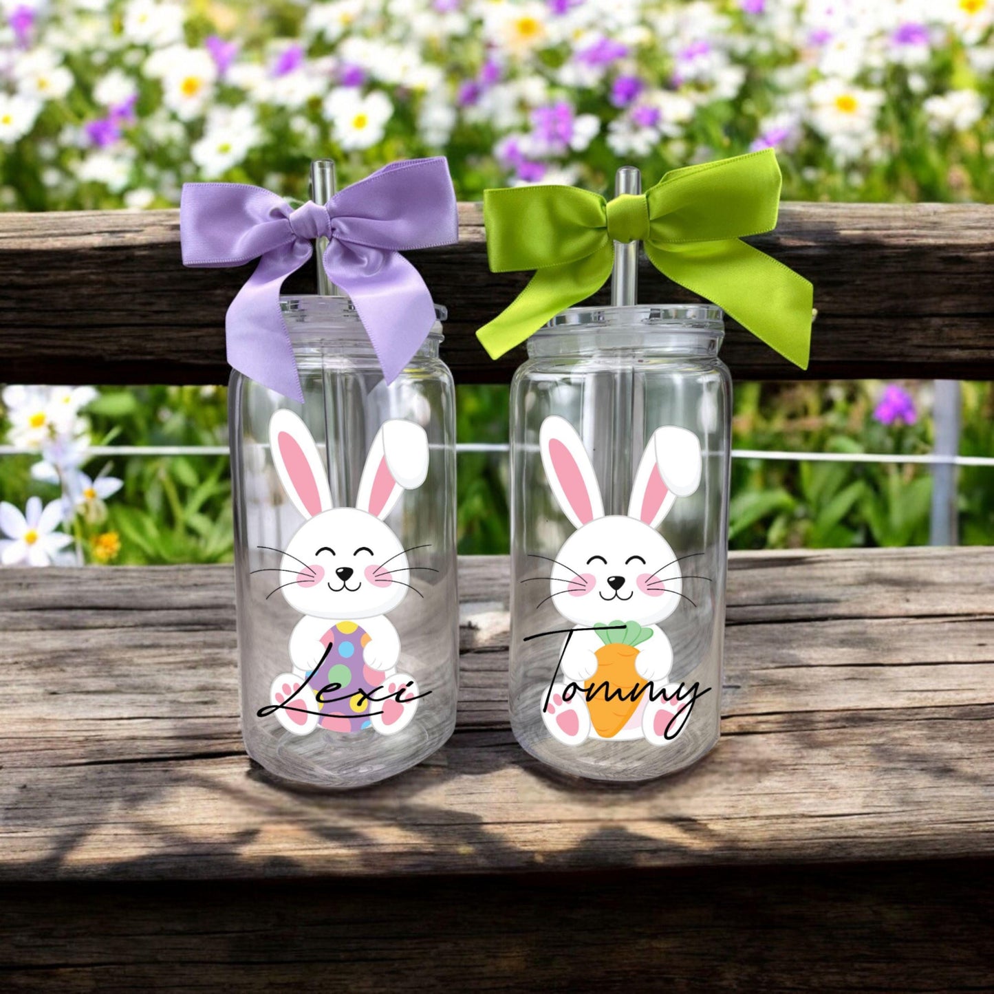 Personalized Easter Acrylic Tumbler for Kids - 16 Oz UV Printed Cup - personalization example