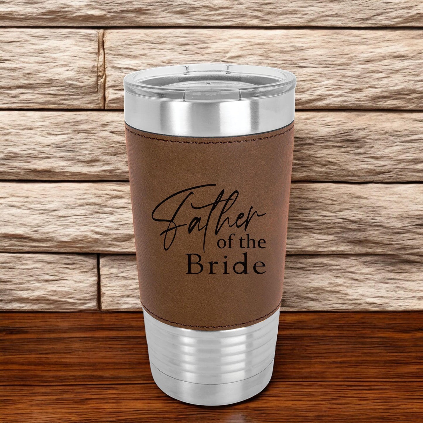 Personalized Tumbler for Men - close-up of the custom engraving