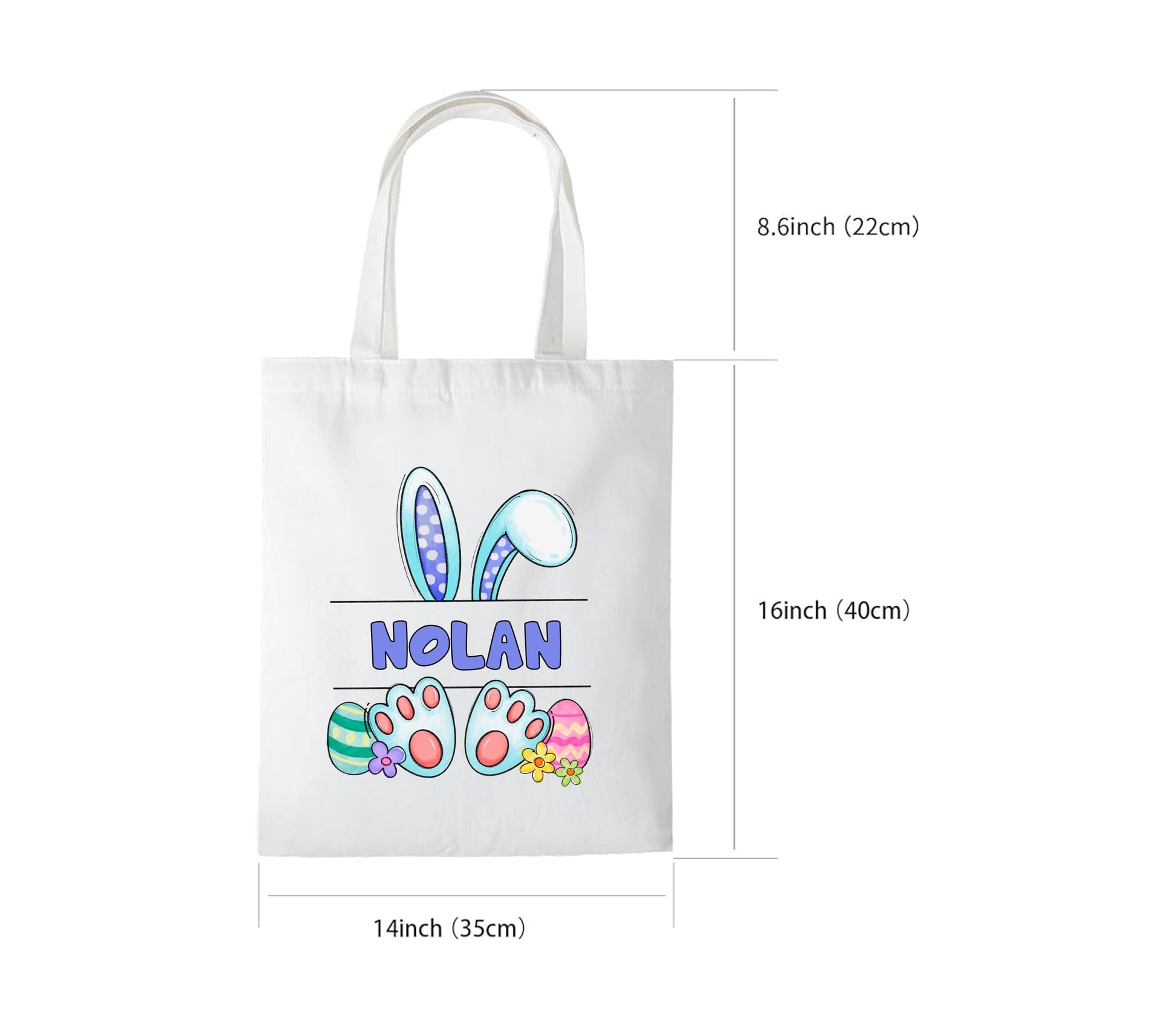Personalized Easter Bunny Tote Bag with Name - personalized engraved gift, family-made in Long Island