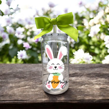 Load image into Gallery viewer, Personalized Easter Acrylic Tumbler for Kids - 16 Oz UV Printed Cup with Straw &amp; Lid | BPA-Free Travel Tumbler | Custom Easter Basket Gift
