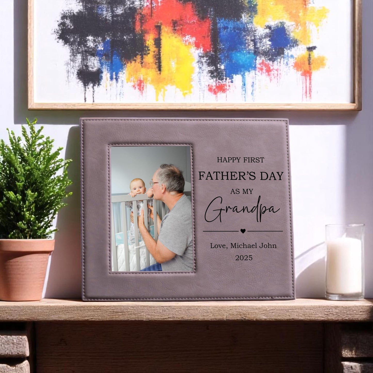 Personalized First Fathers Day Frame for Grandpa - personalization example