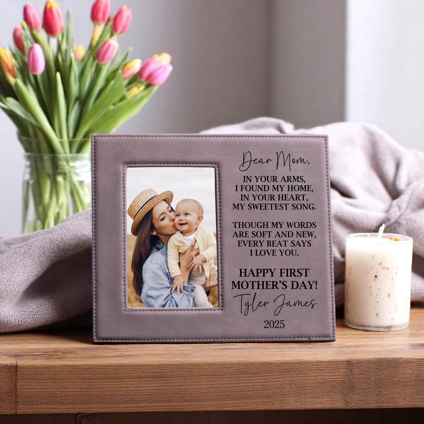 Personalized First Mothers Day Picture Frame - personalization example