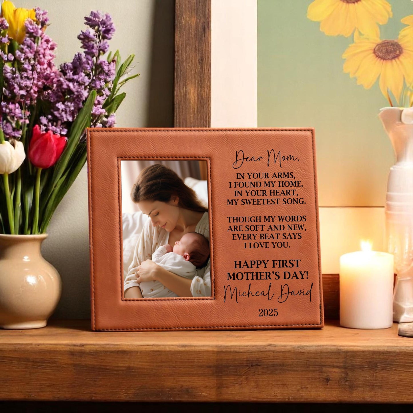 Personalized First Mothers Day Picture Frame - color and style options