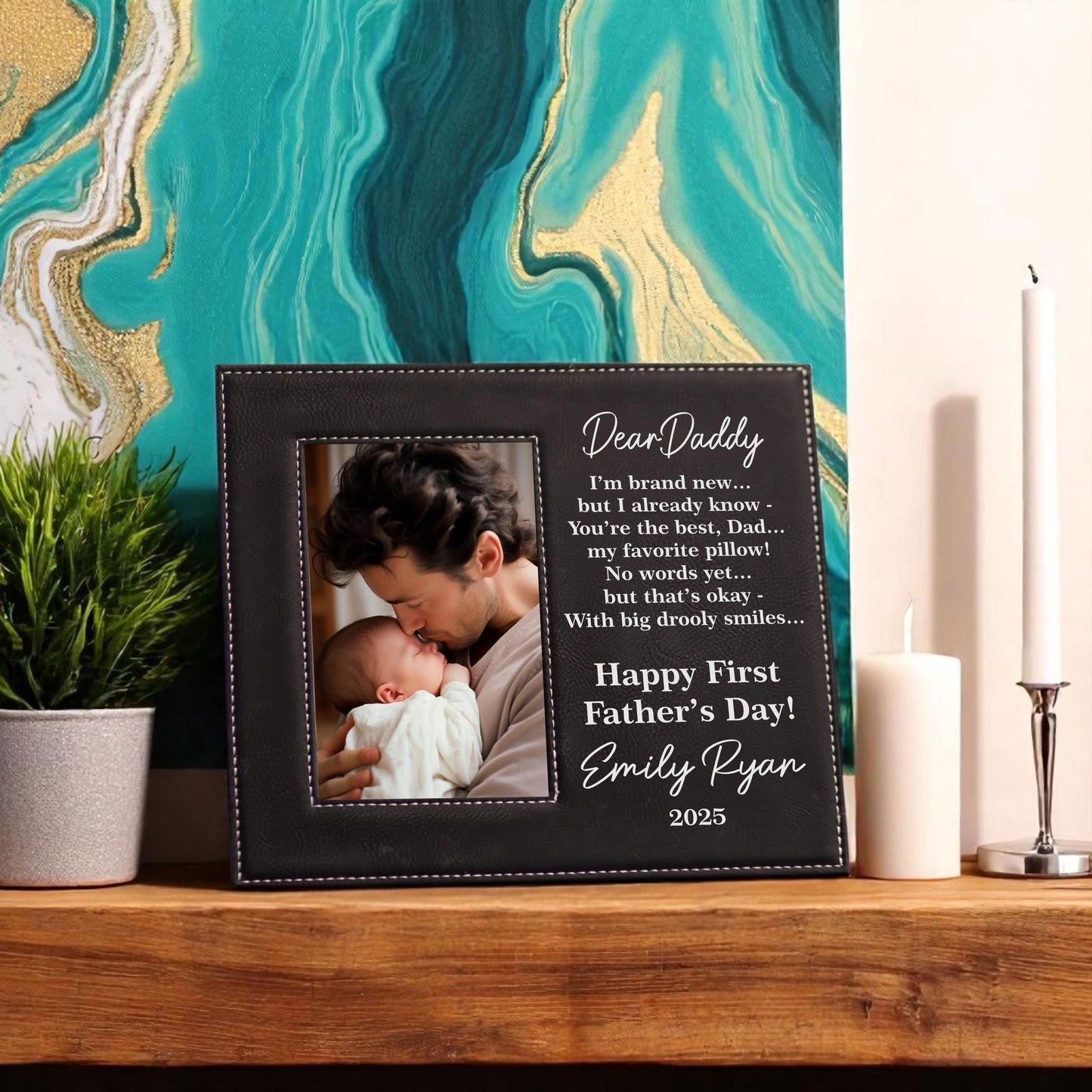 First Fathers Day Gift from Baby - personalized engraved gift, family-made in Long Island