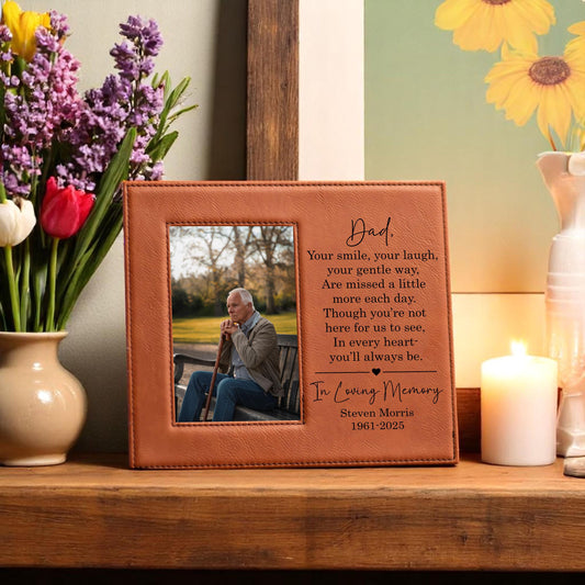 Memorial Picture Frame for Loss of Loved One – Personalized In Loving Memory Gift – Sympathy Frame with Poem – Funeral Keepsake for Family