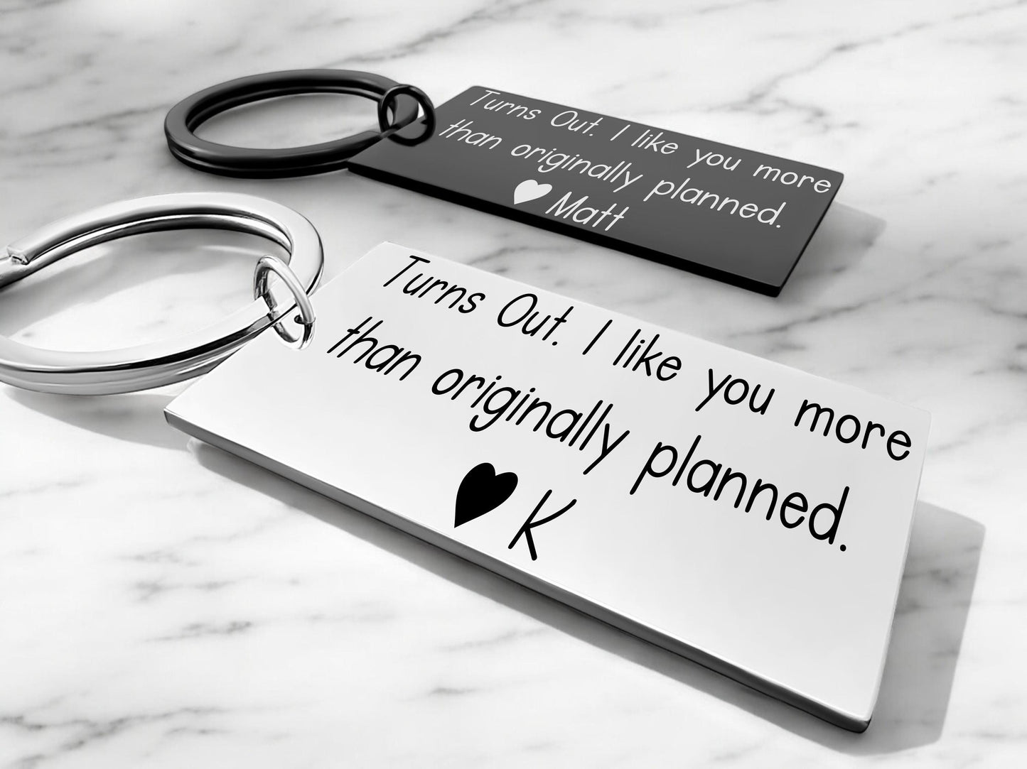 Funny Personalized Couple Keychain - color and style options