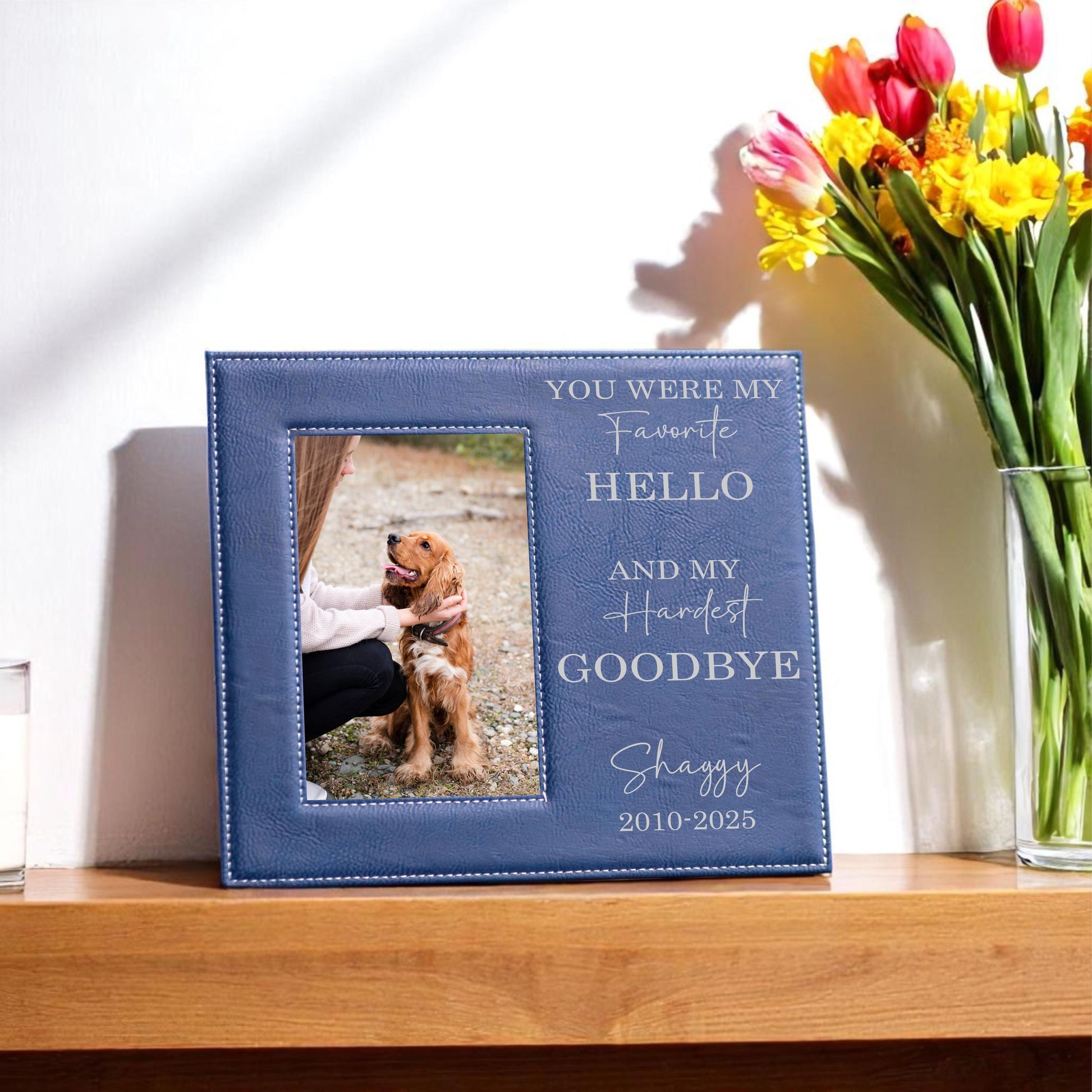 Custom Pet Memorial Frame - personalized engraved gift, family-made in Long Island