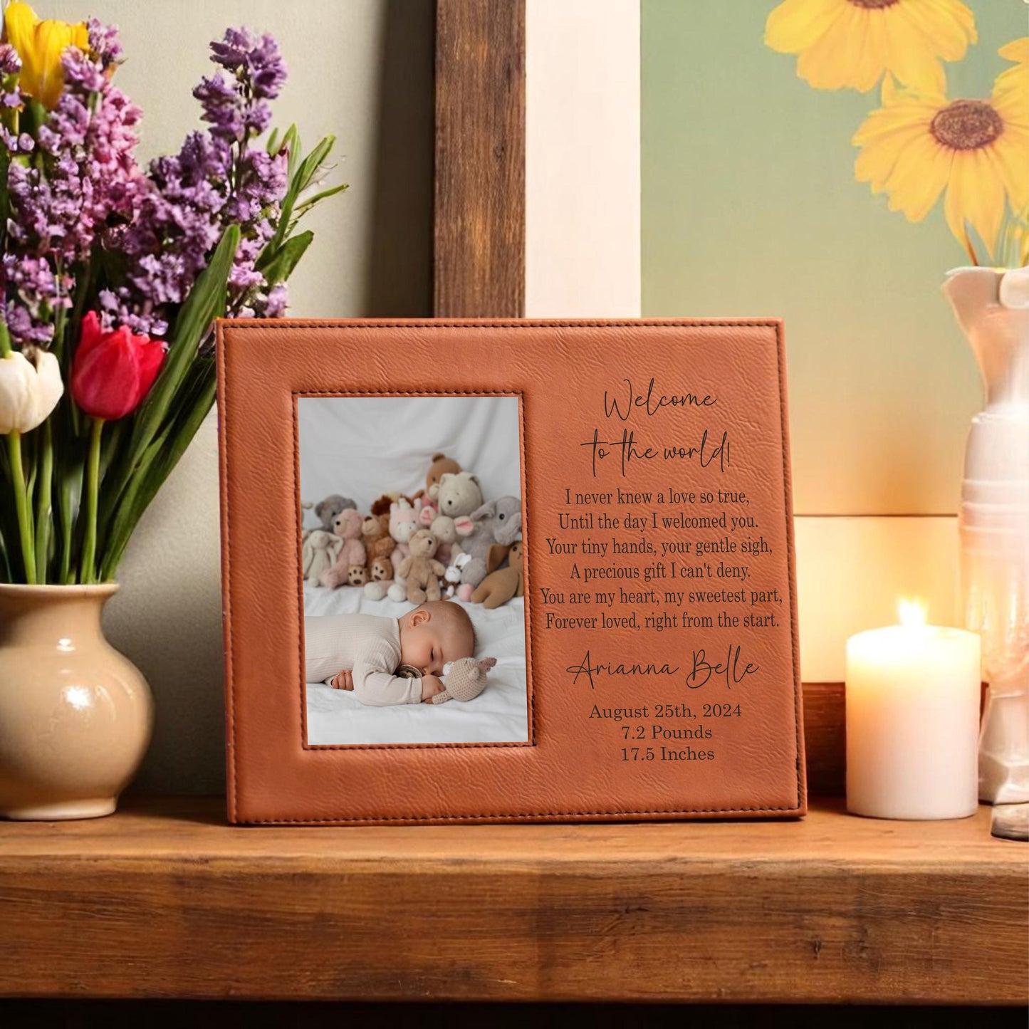 Personalized Baby Picture Frame - personalized engraved gift, family-made in Long Island