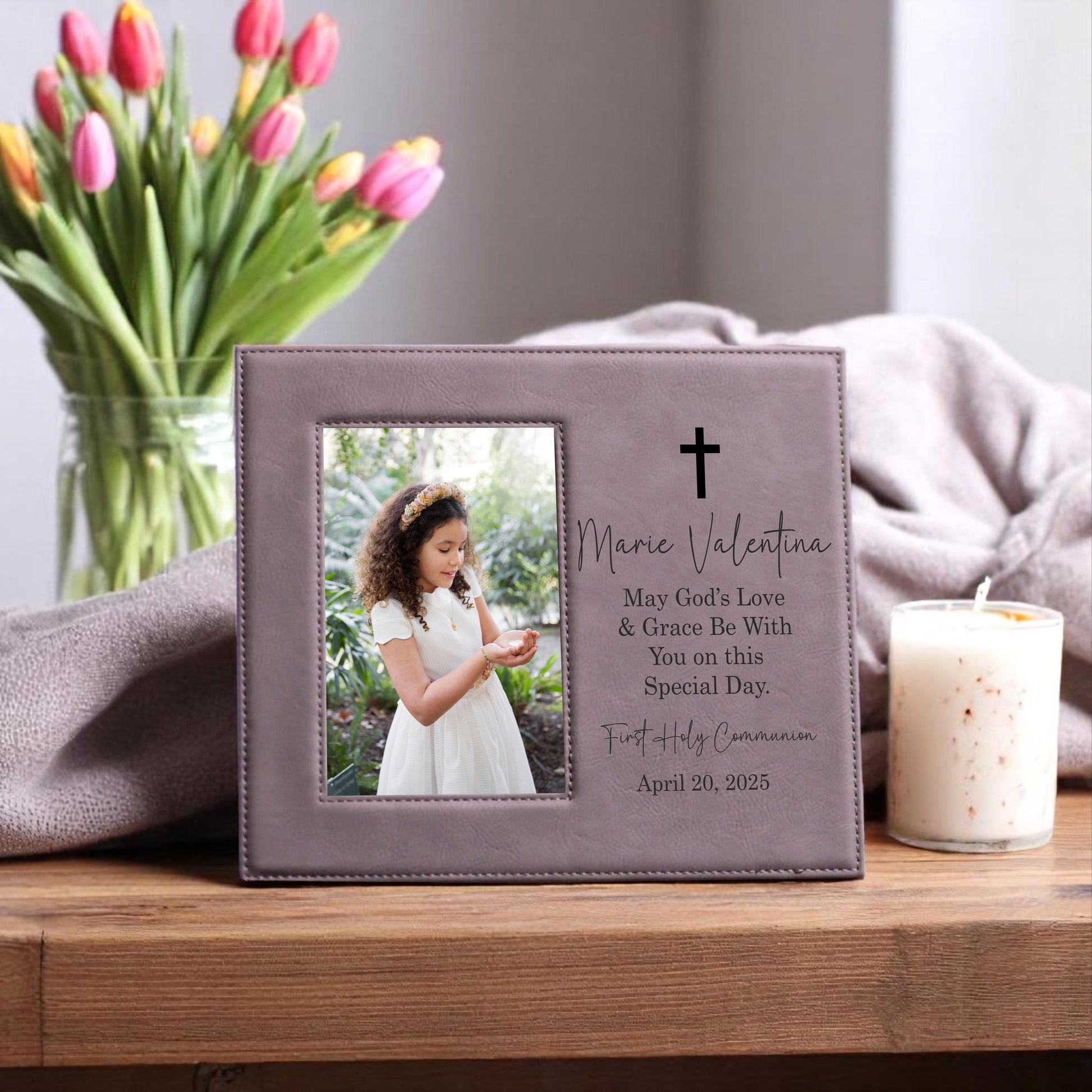 Personalized First Communion Picture Frame - personalization example