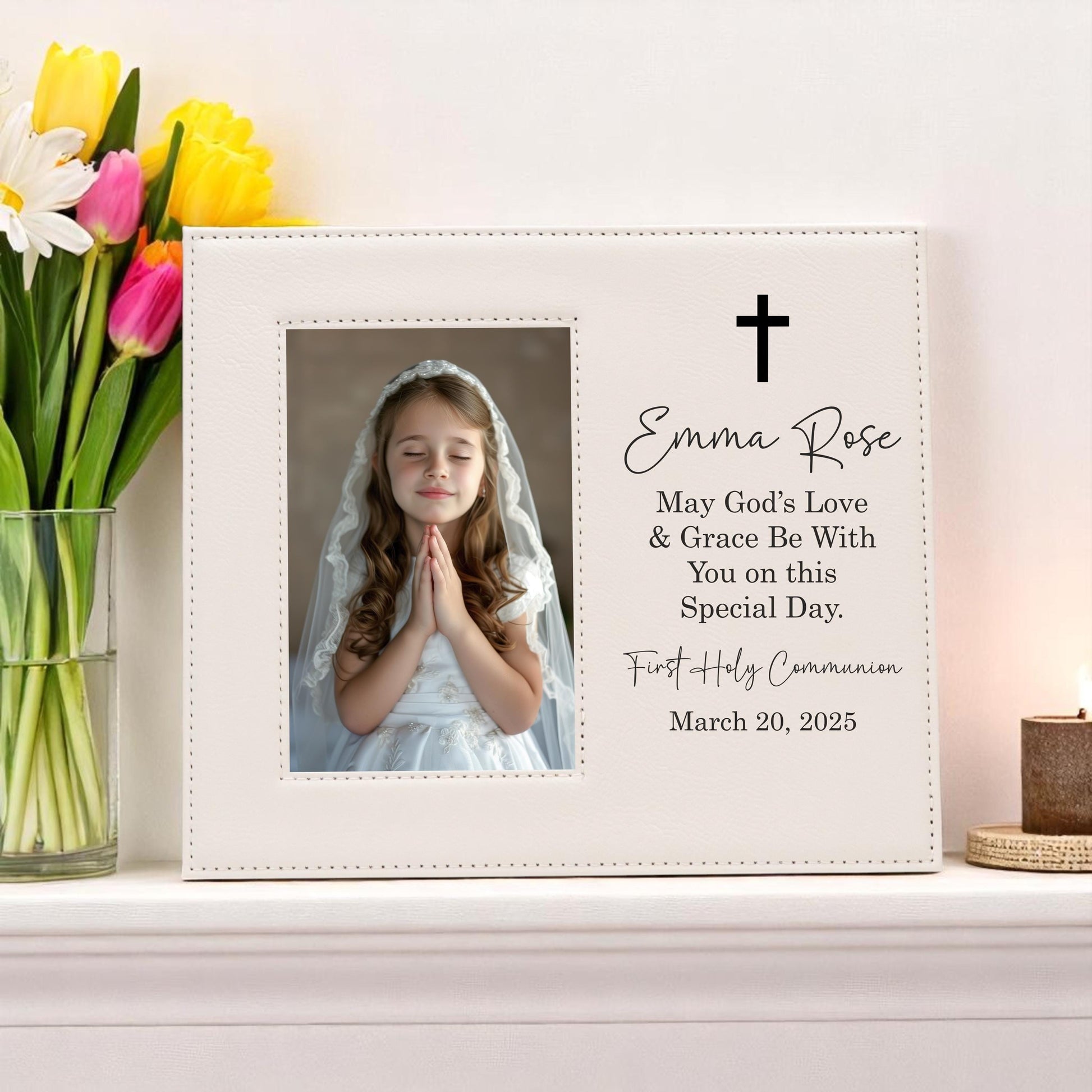 Personalized First Communion Picture Frame - color and style options
