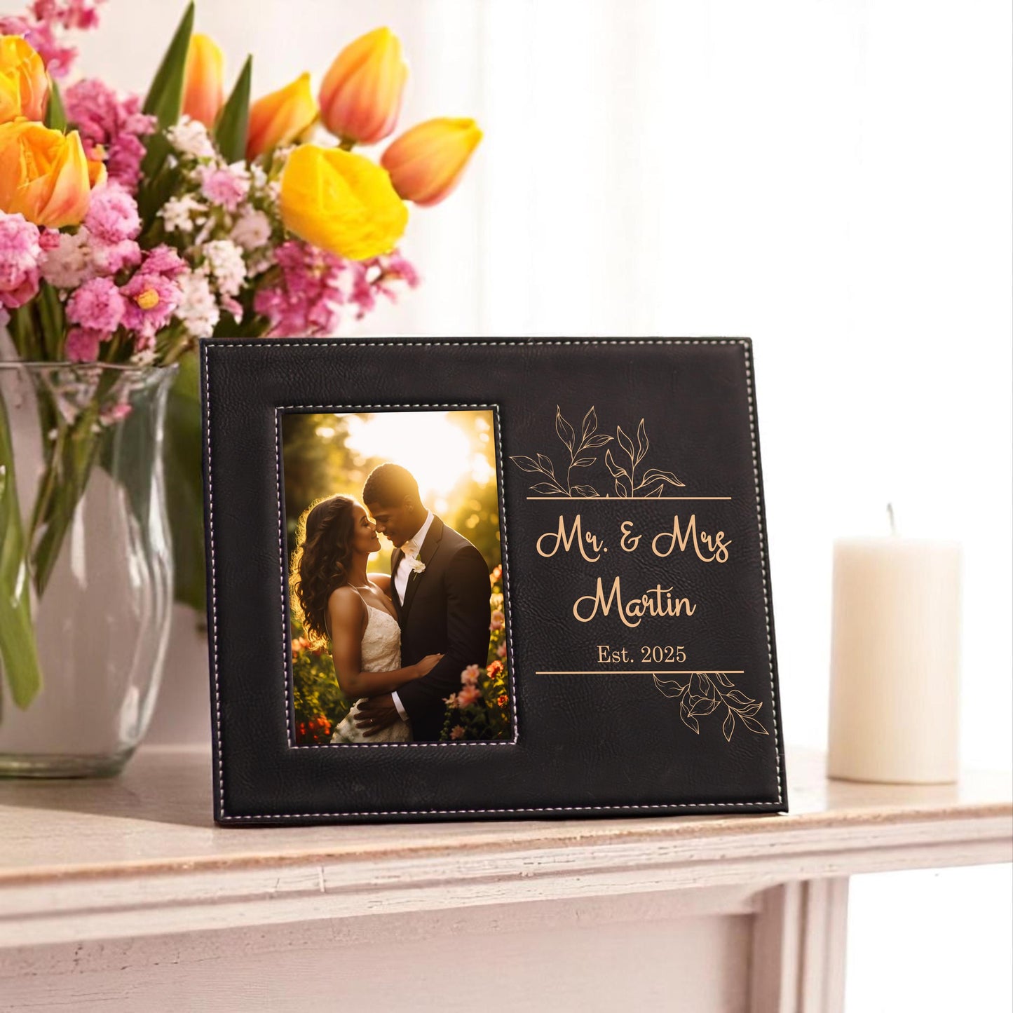 Personalized Wedding Picture Frame - color and style options