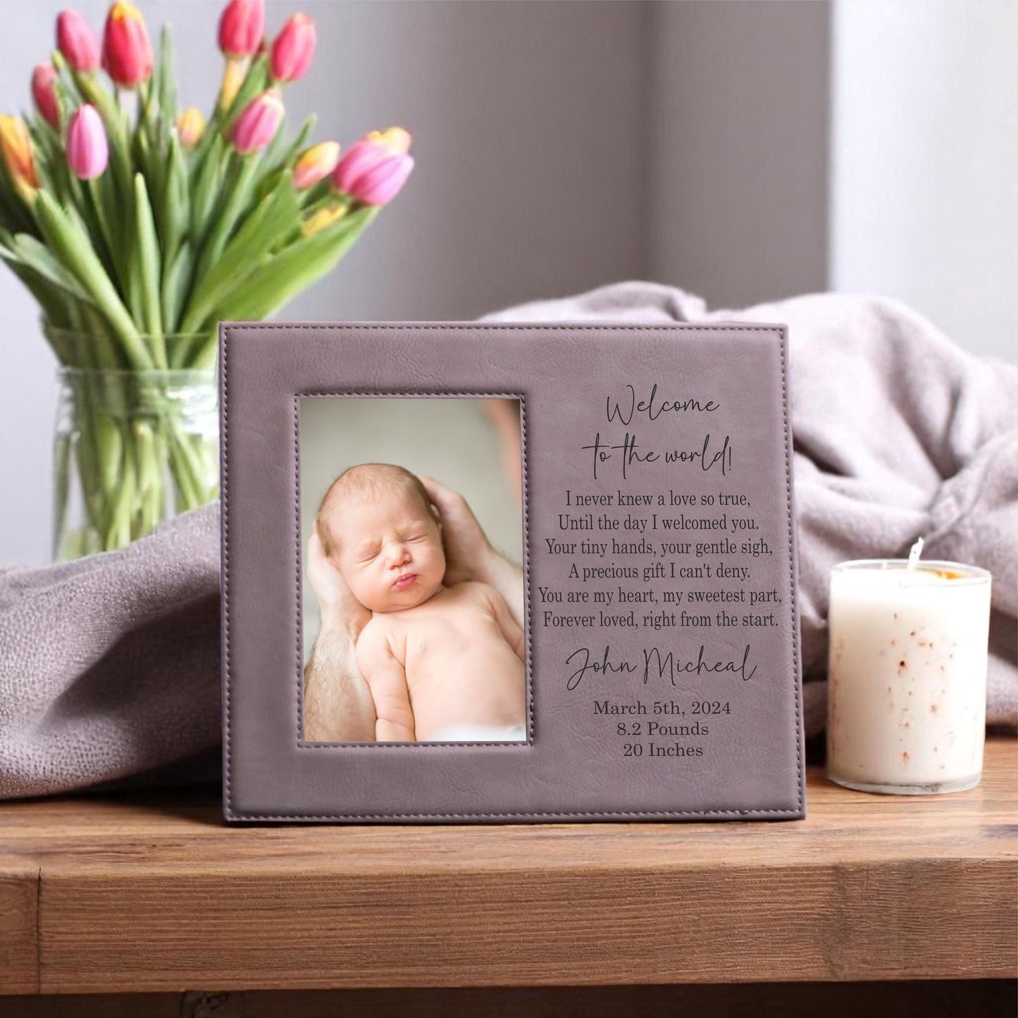 Personalized Baby Picture Frame - color and style options