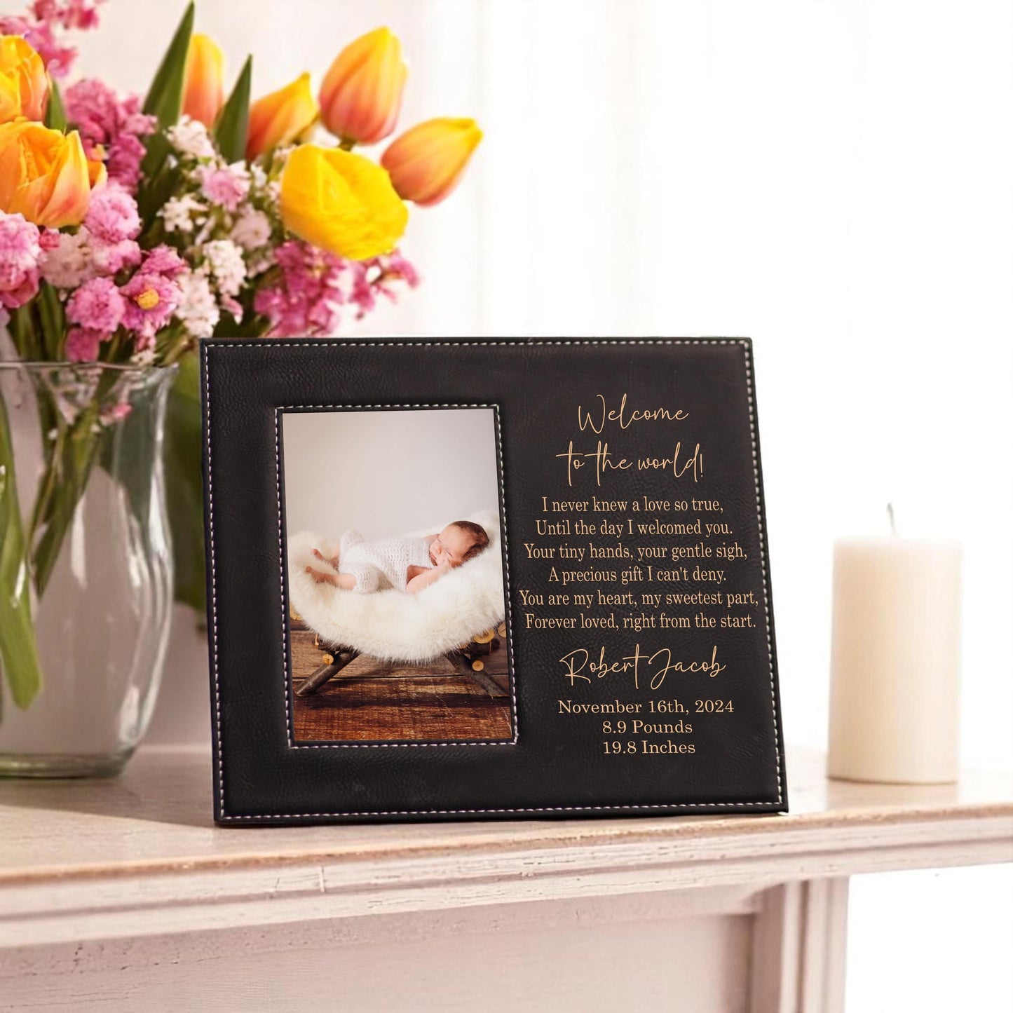Personalized Baby Picture Frame - color and style options