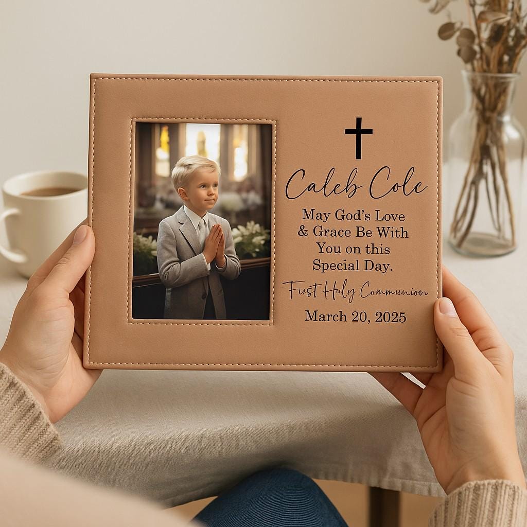 Personalized First Communion Picture Frame - color and style options
