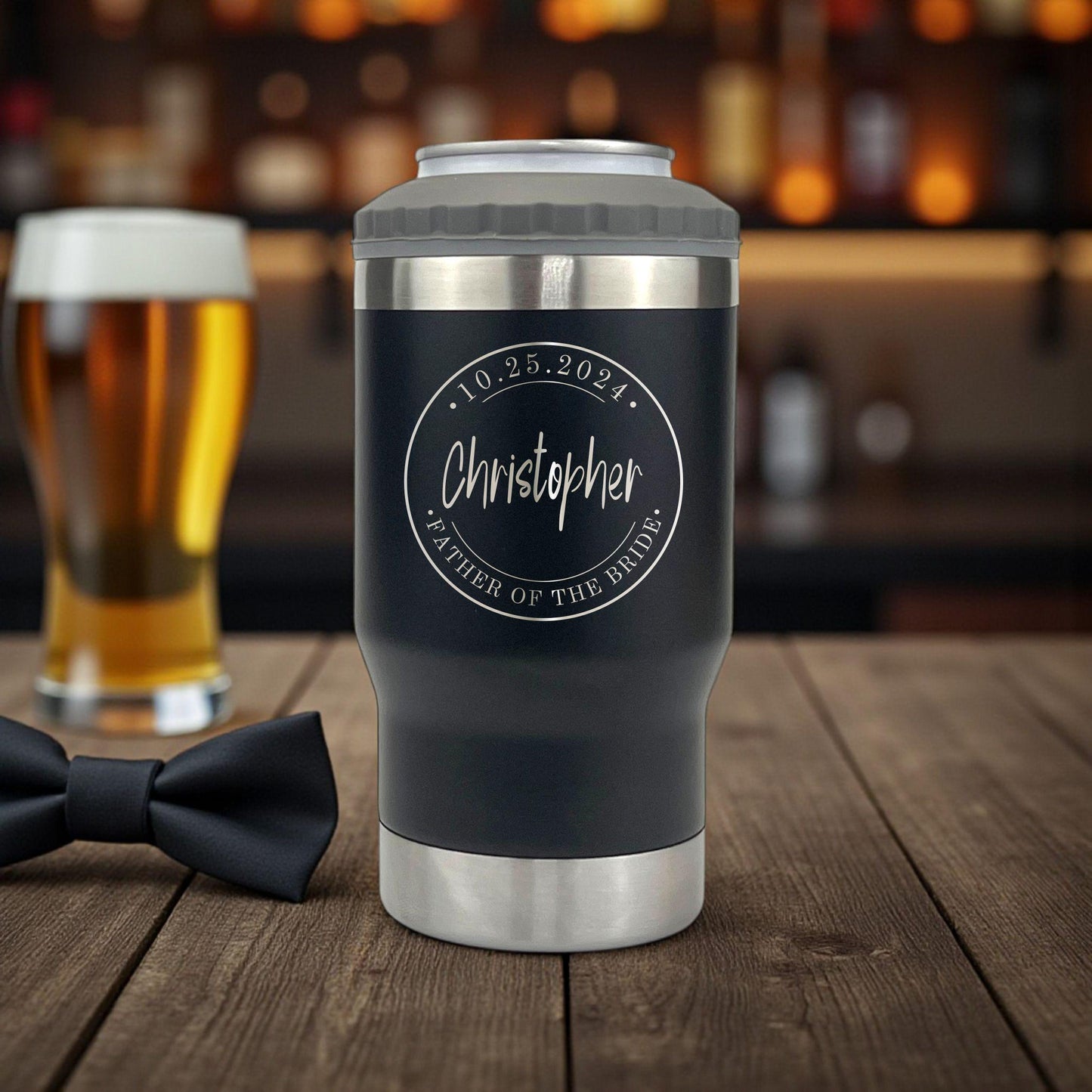 Groomsmen Can Cooler Holder • Groomsmen Gifts Personalized • Engraved - personalization example