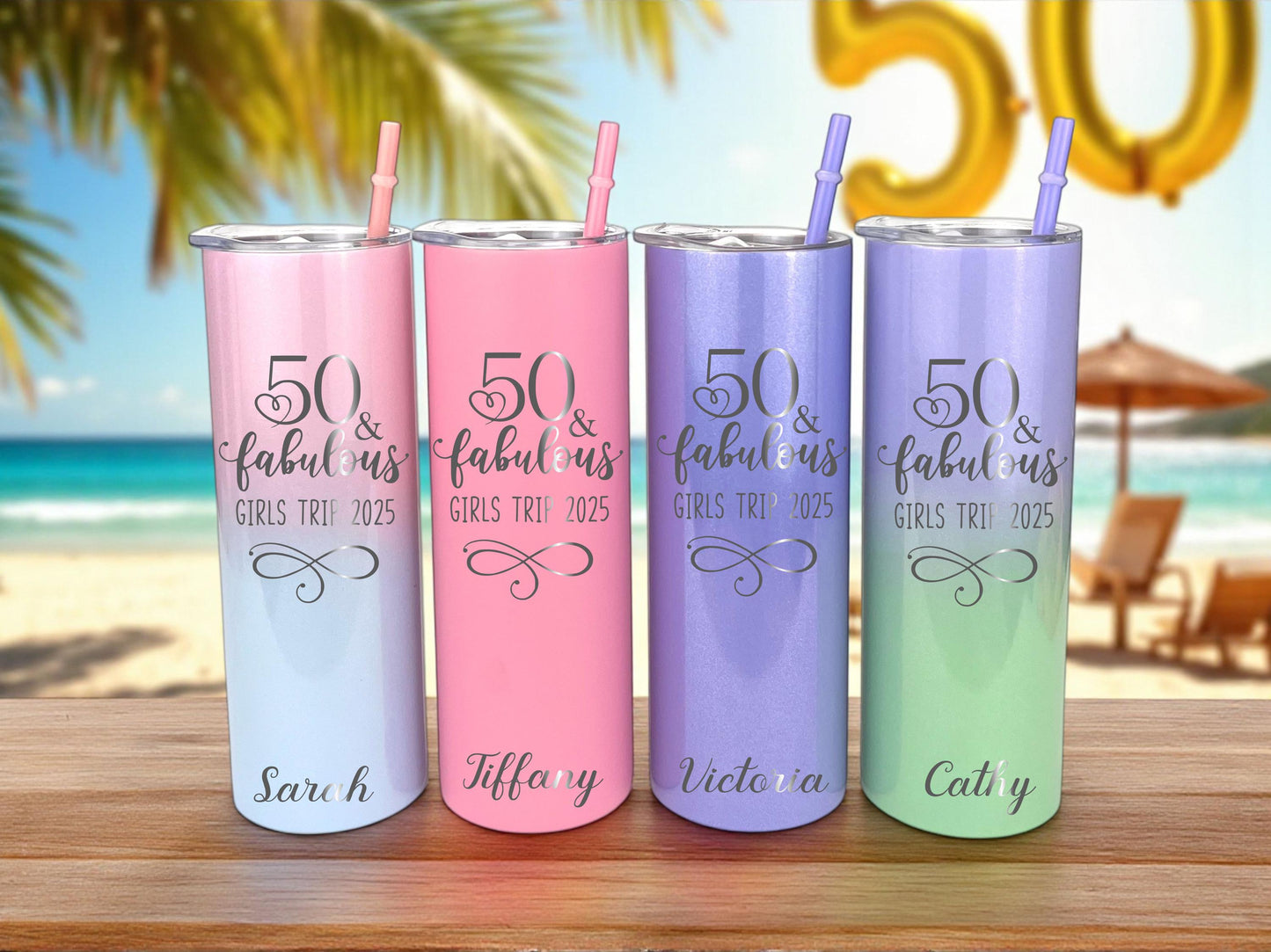 Custom “50 & Fabulous” Tumbler