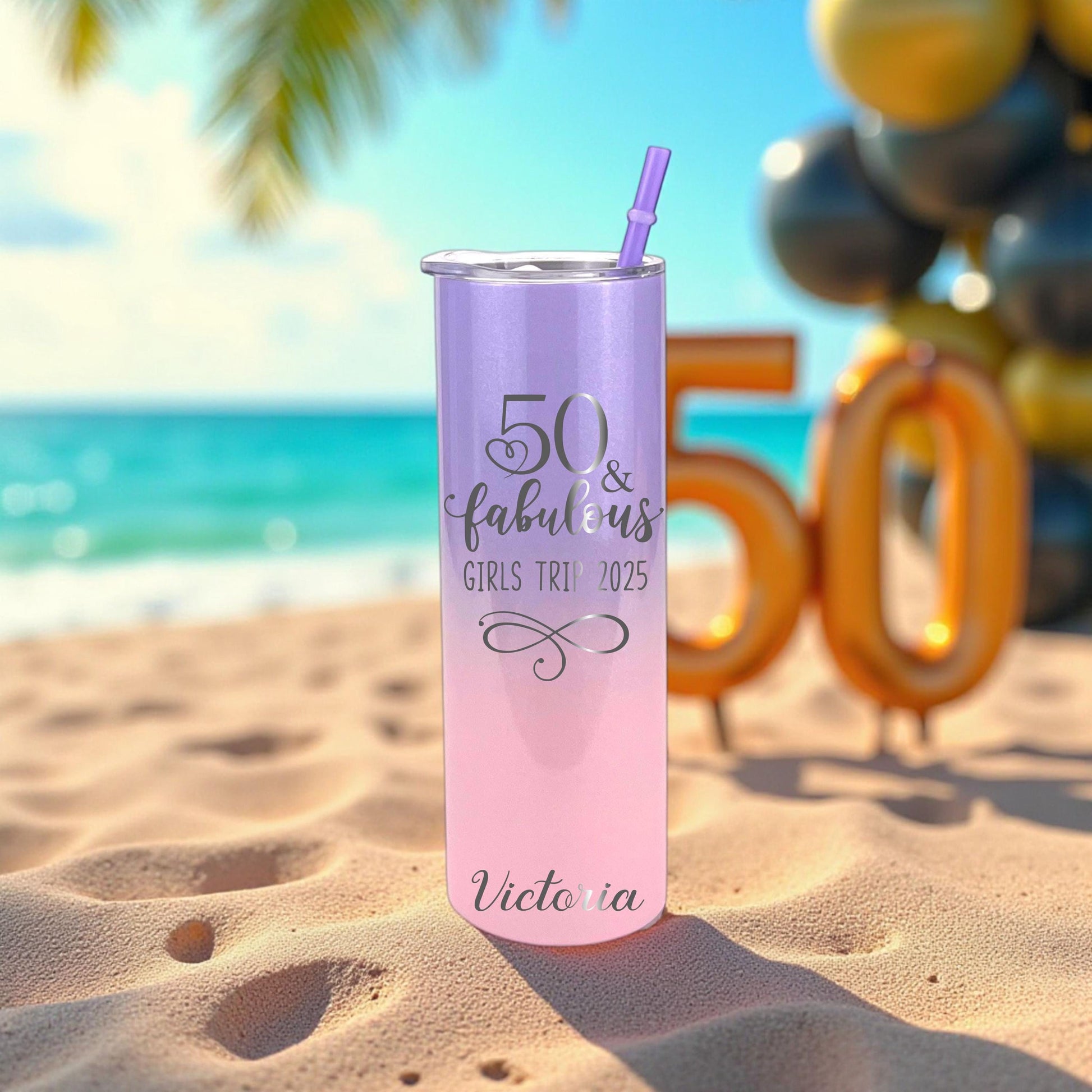 Custom “50 & Fabulous” Tumbler - a thoughtful custom gift