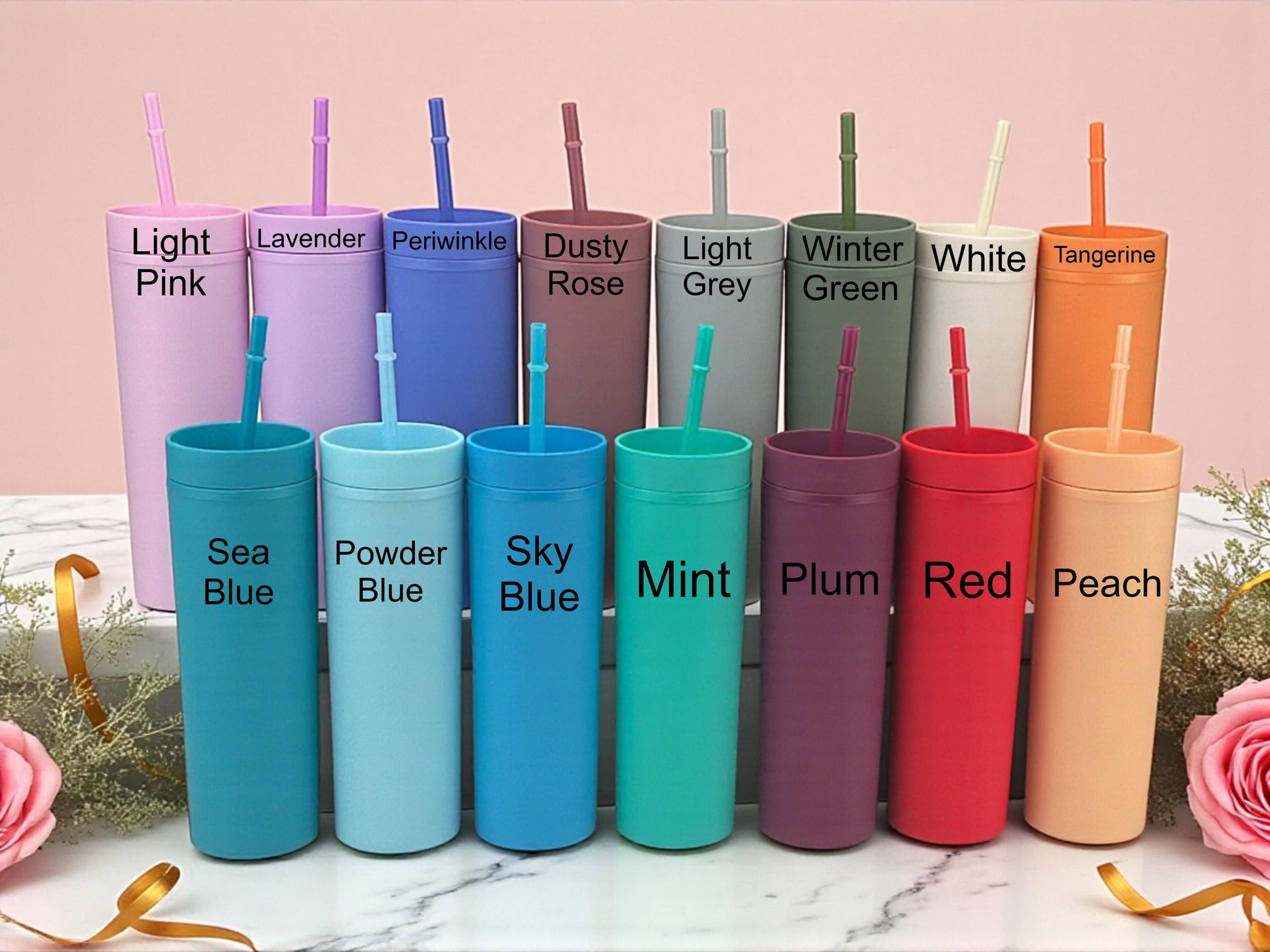 Personalized Bridesmaid Tumbler with Straw - personalization example