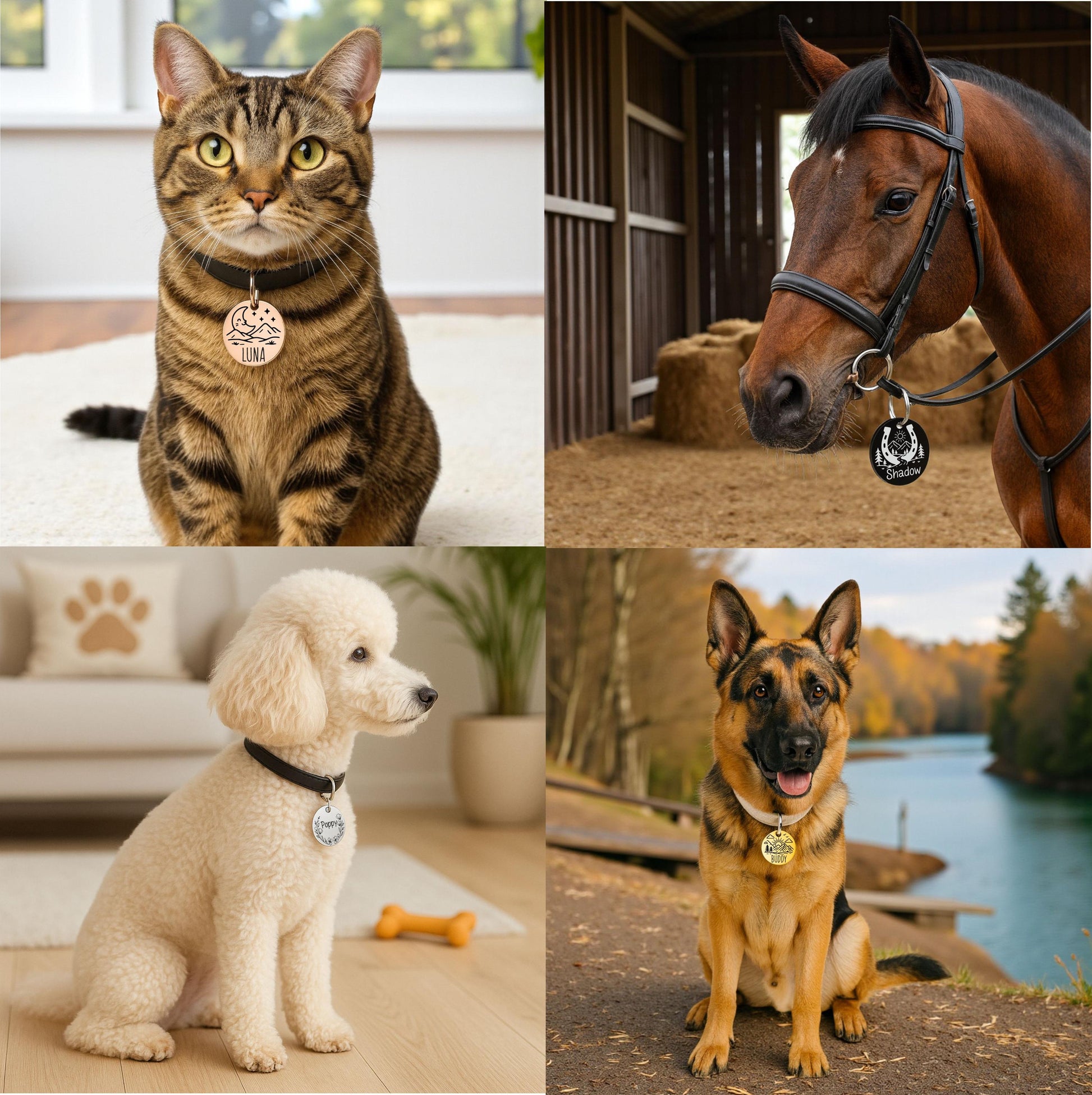 Custom Engraved Dog ID Tag - color and style options