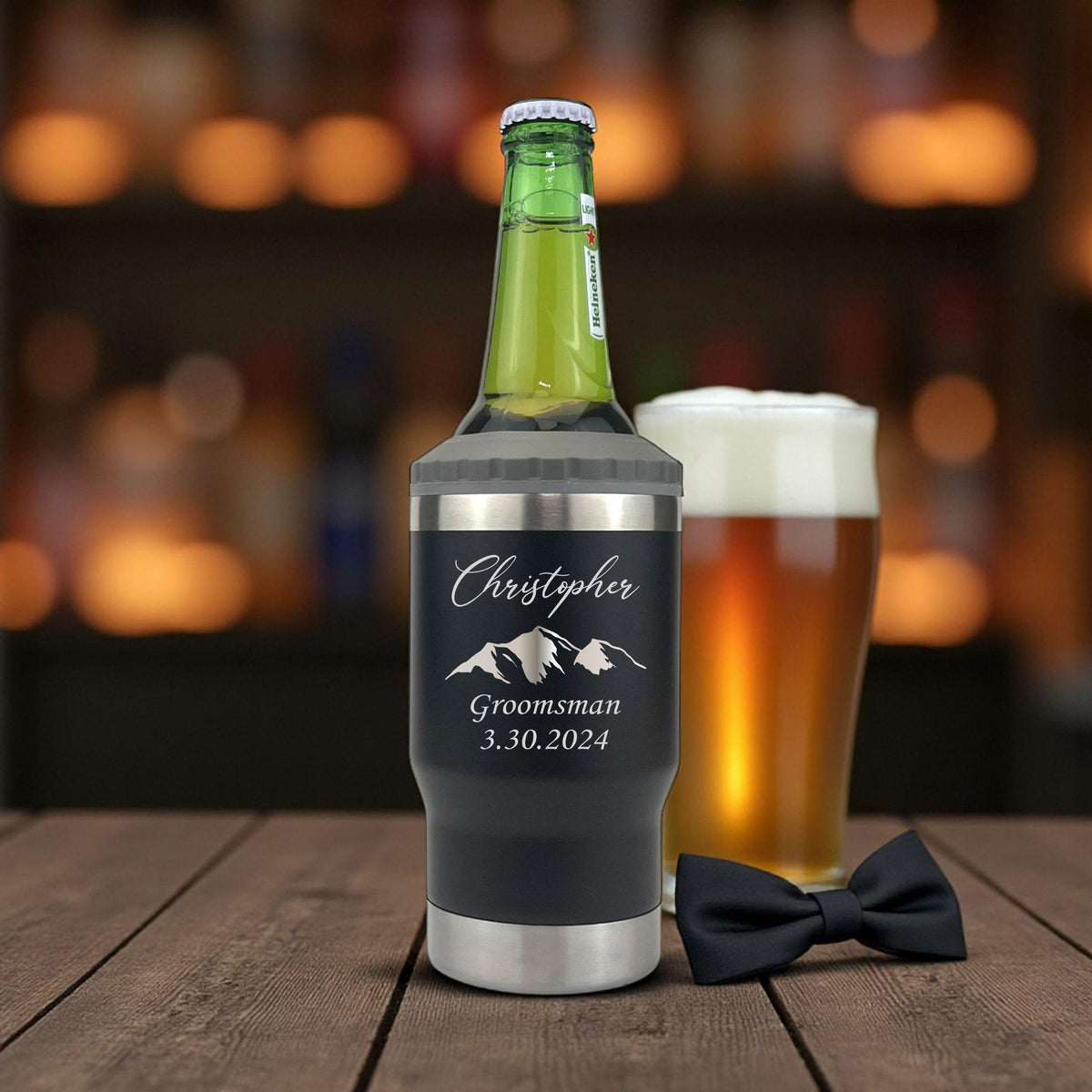 Navy Groomsmen Can Cooler