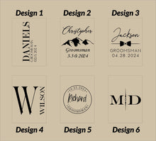 Load image into Gallery viewer, Groomsmen Can Cooler Holder • Groomsmen Gifts Personalized • Engraved Can Cooler • Beer Can Holder • Groomsmen Proposal•Groomsman Gift Ideas
