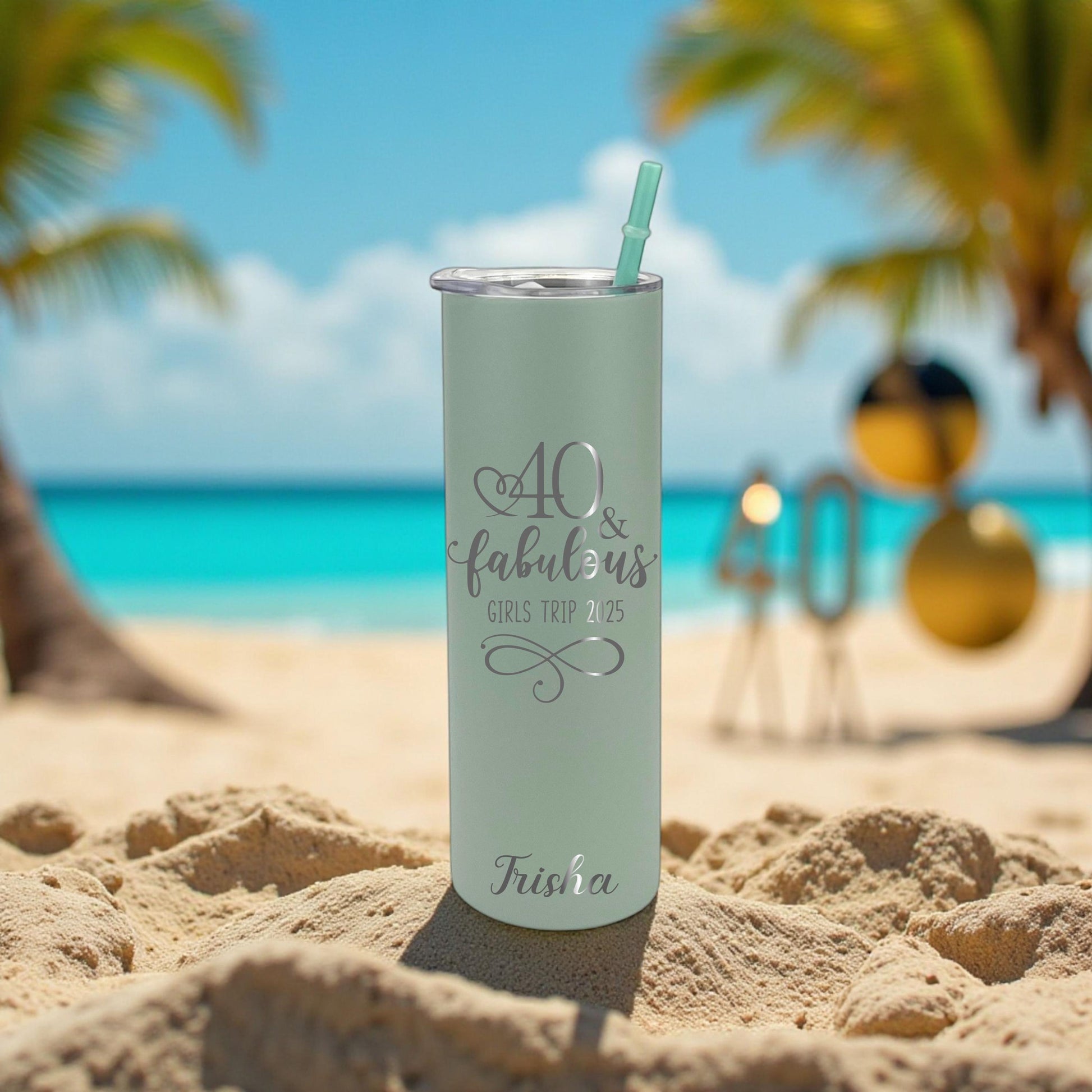 40th Birthday Tumbler with Straw - a thoughtful custom gift