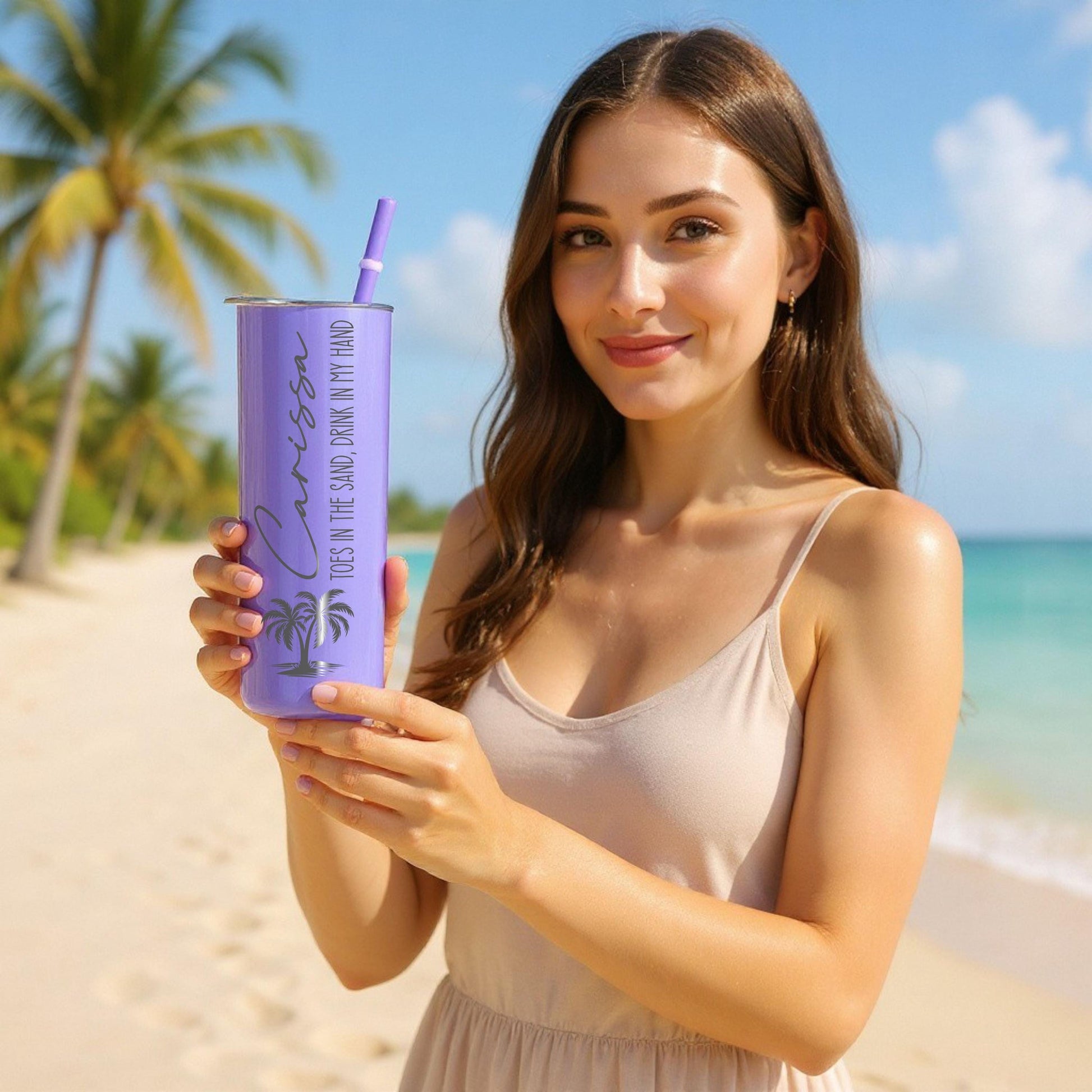 Beach Trip Tumblers with Name - personalized engraved gift, family-made in Long Island