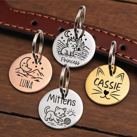 Personalized Cat Tag - personalized engraved gift, family-made in Long Island