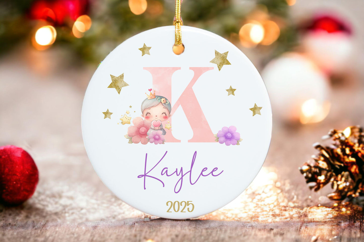 Personalized Initial Princess Ornament