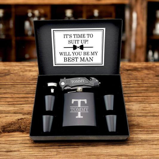 Best Man Proposal Gift Box - personalized engraved gift, family-made in Long Island