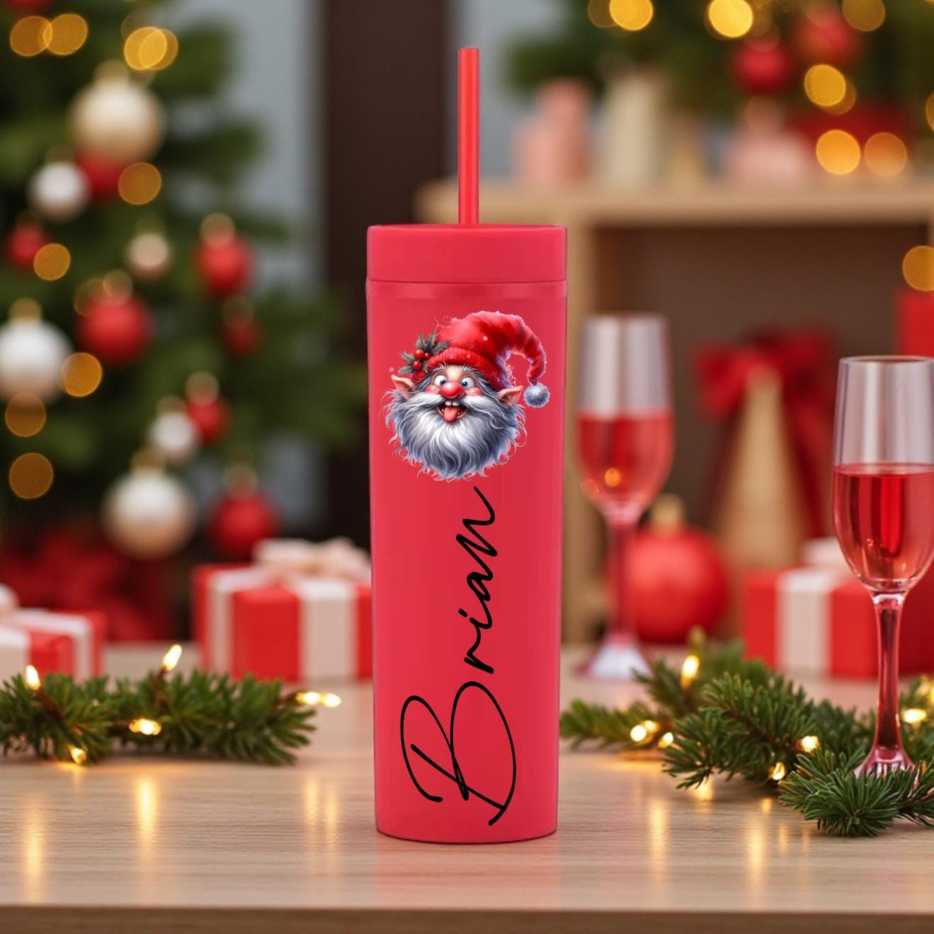 Personalized Funny Christmas Tumbler - personalization example
