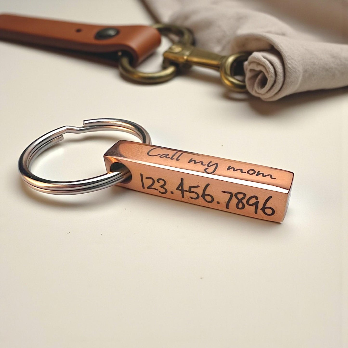 Personalized Pet Tag Stainless Steel 4-Sided Bar - Laser Engraved for Your Pet