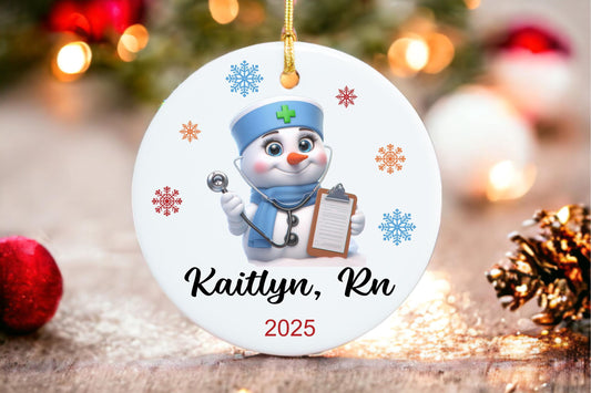 Nurse Christmas Ornament - personalized engraved gift, family-made in Long Island
